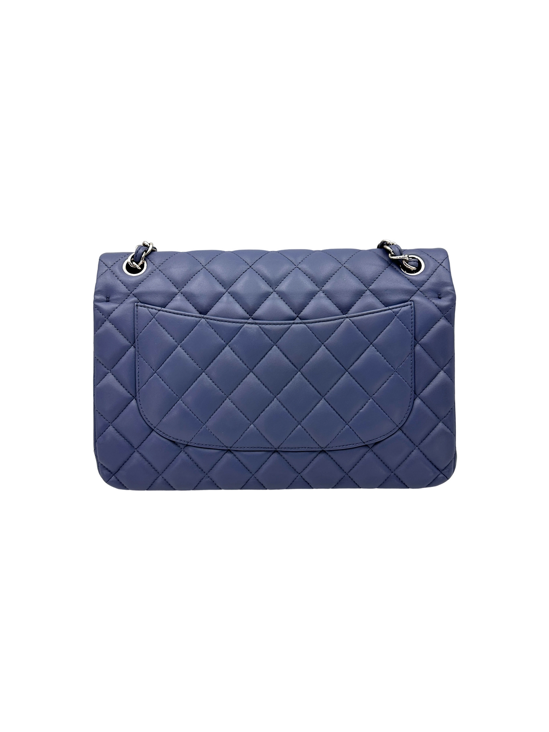 Chanel Classic Flap Light Blue Quilted Lambskin Jumbo Shoulder Bag With Silver Hardware(16***86)  CC2443