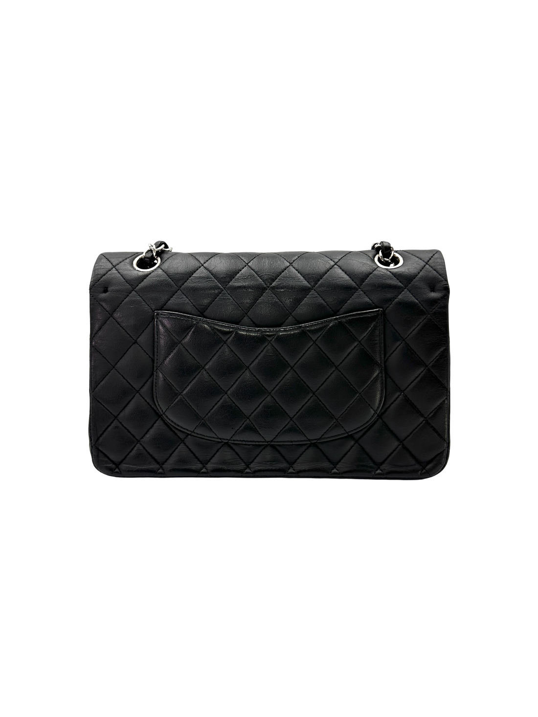 Chanel Classic Flap Black Quilted Lambskin Shoulder Bag With Silver Buckle(14***82) CC2446