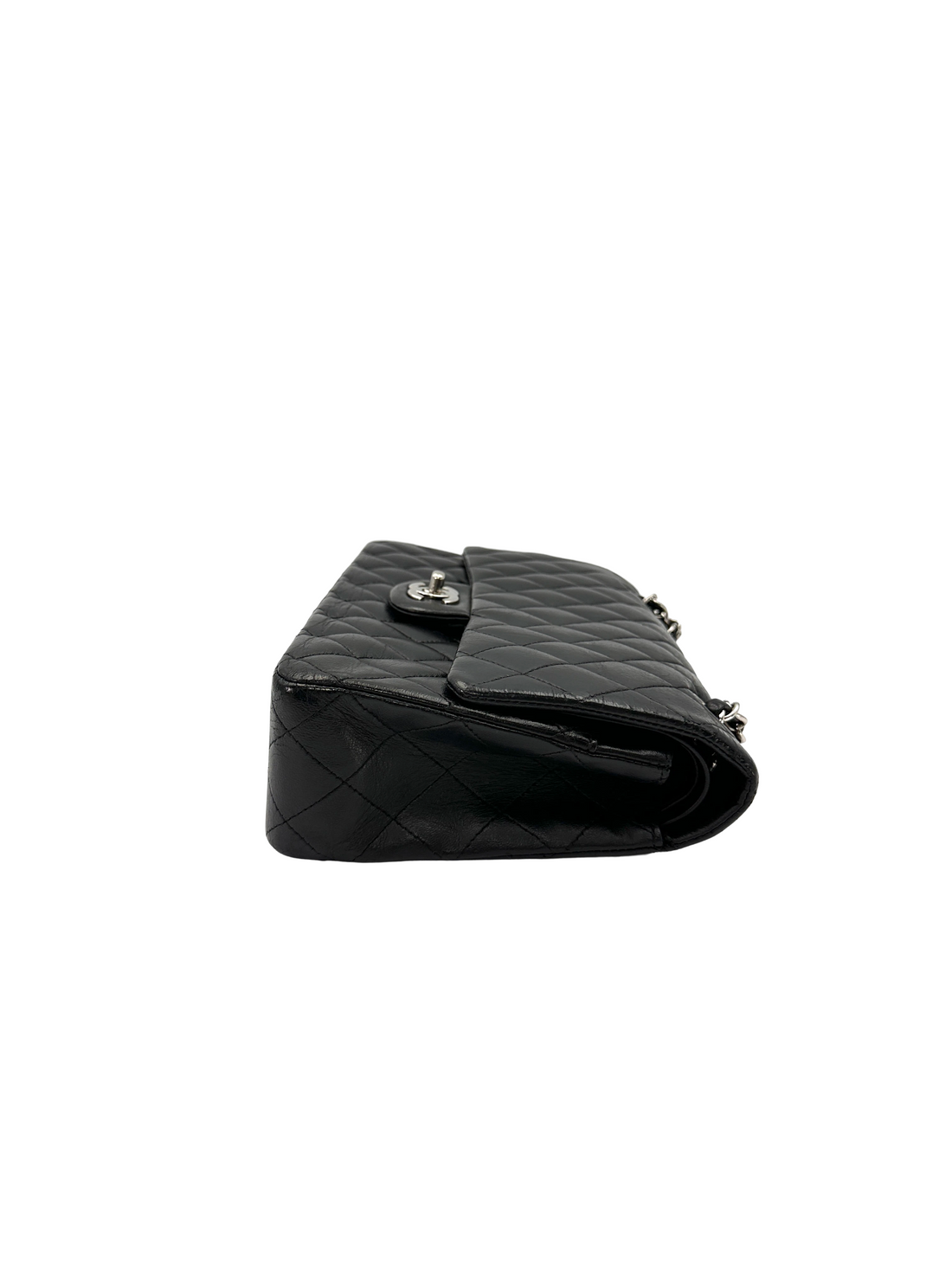 Chanel Classic Flap Black Quilted Lambskin Shoulder Bag With Silver Buckle(14***82) CC2446