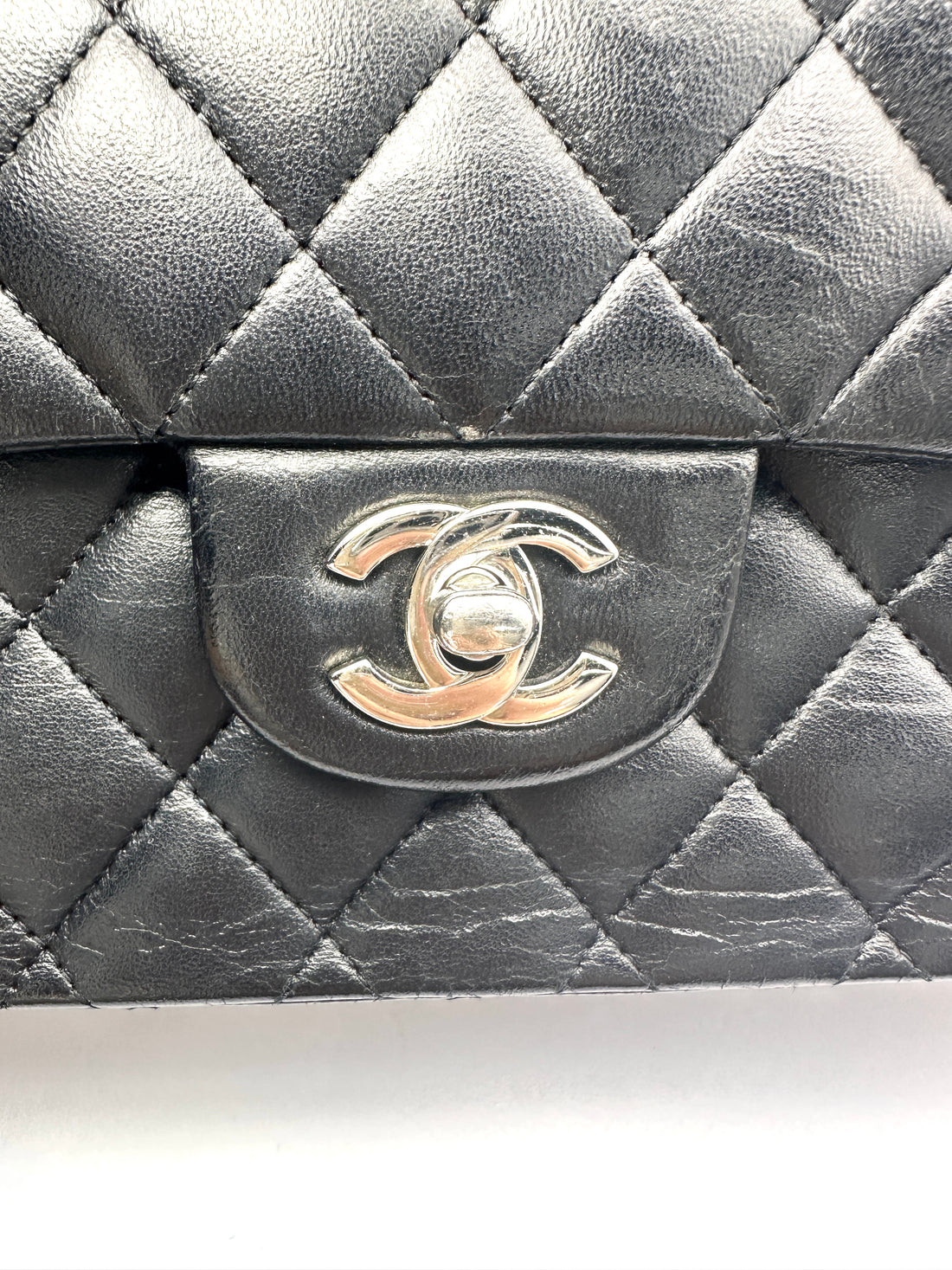 Chanel Classic Flap Black Quilted Lambskin Shoulder Bag With Silver Buckle(14***82) CC2446