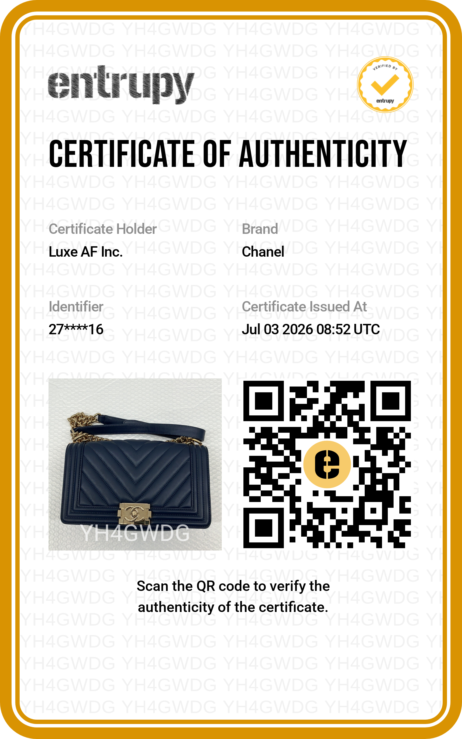 Chanel LeBoy Navy Chevron Quilted Leather Medium Size Flap Bag With Gold Buckle(27***16) CC2439