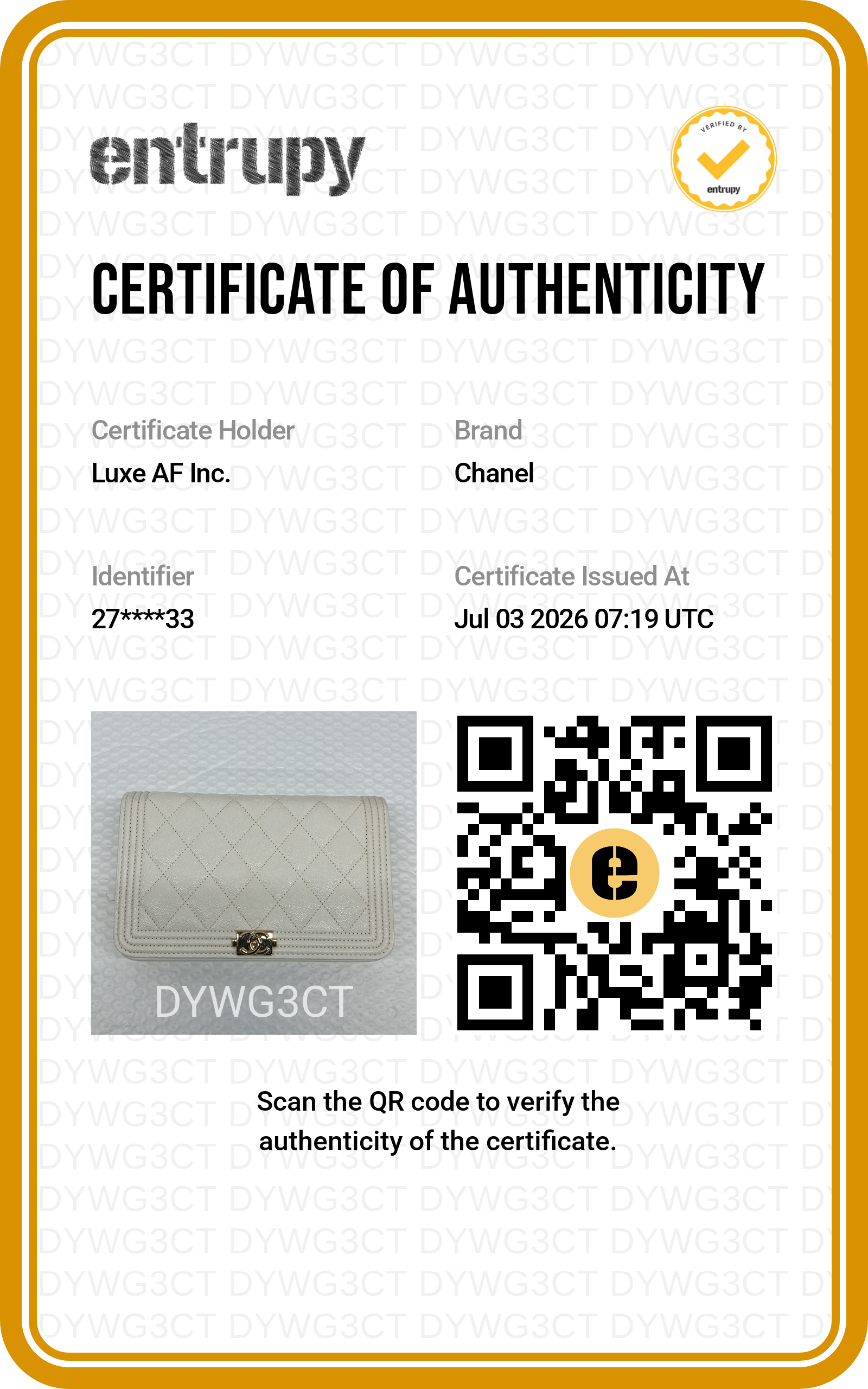 Chanel LeBoy White Quilted Leather Wallet On Chain(27***33) CC2427