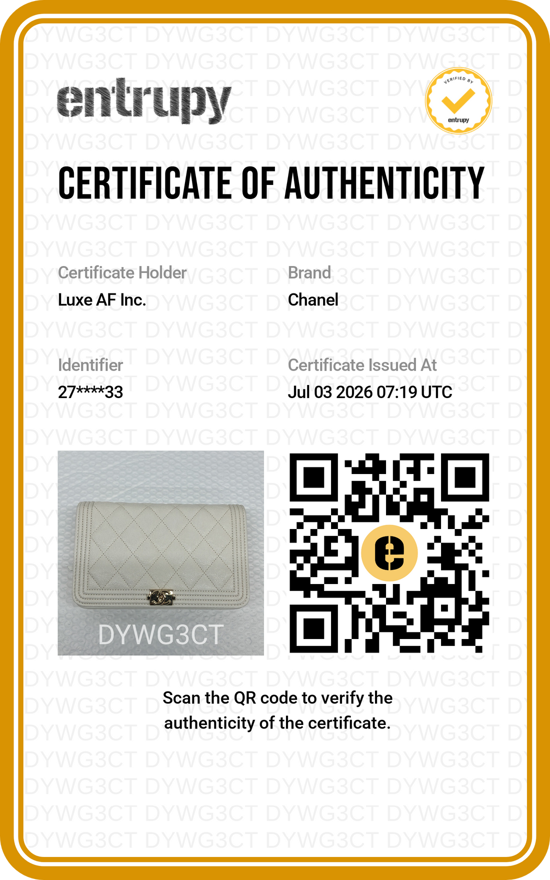 Chanel LeBoy White Quilted Leather Wallet On Chain(27***33) CC2427