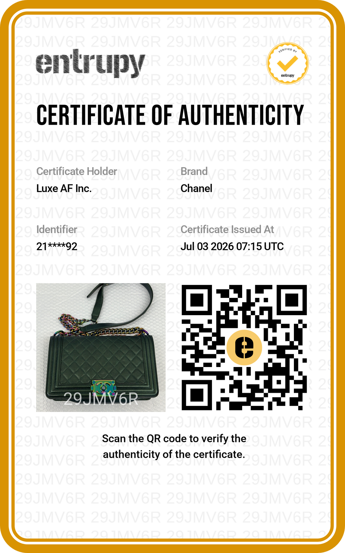 Chanel LeBoy Green Quilted Leather Flap Bag With Iridescent Hardware(21***92) CC2429