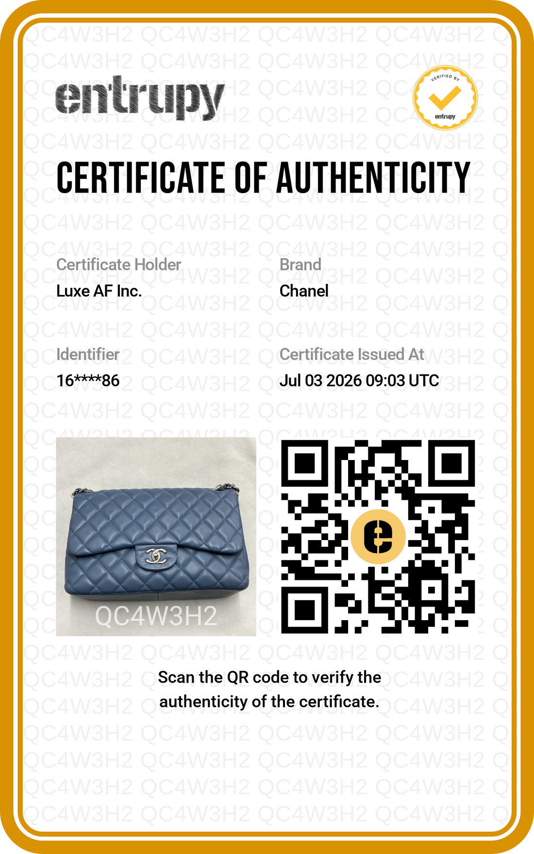 Chanel Classic Flap Light Blue Quilted Lambskin Jumbo Shoulder Bag With Silver Hardware(16***86)  CC2443