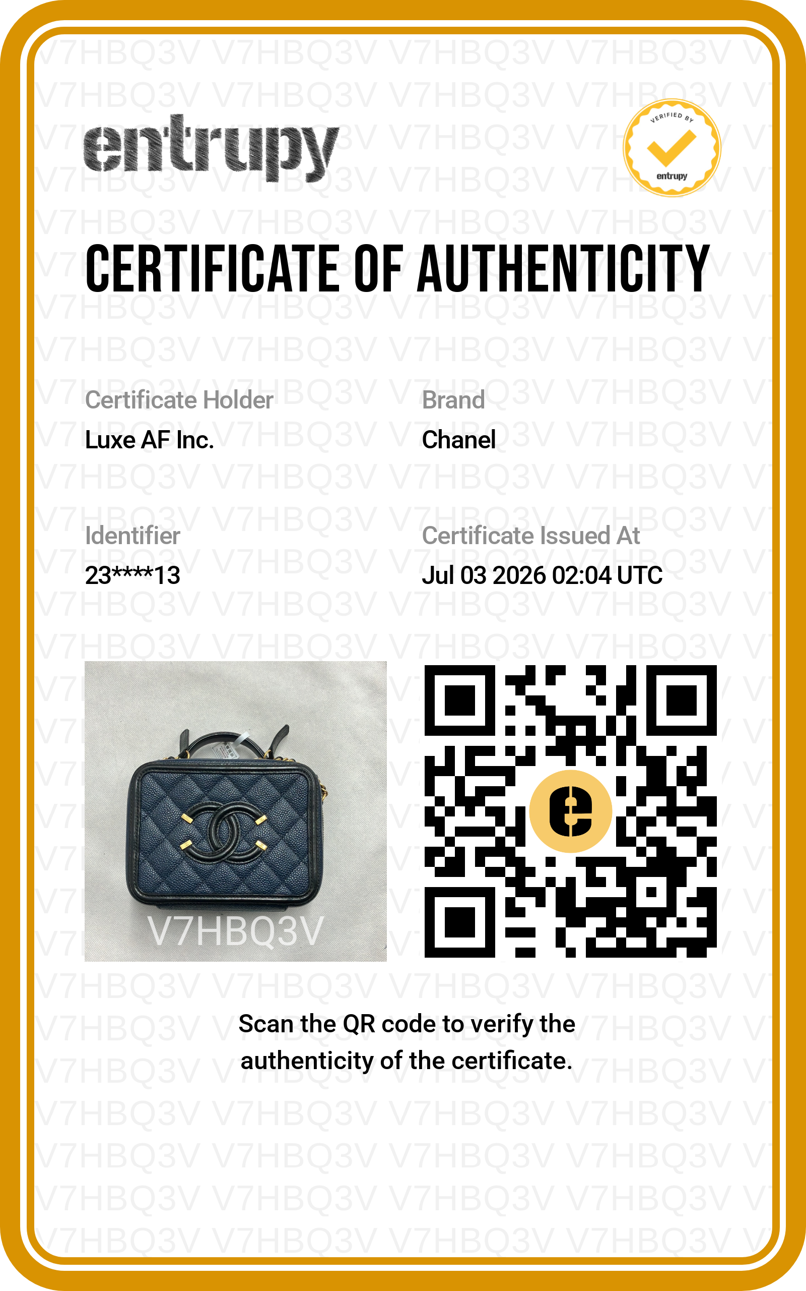 Chanel CC Filigree Navy Quilted Leather Top Handle Vanity Case(23***13) CC2423