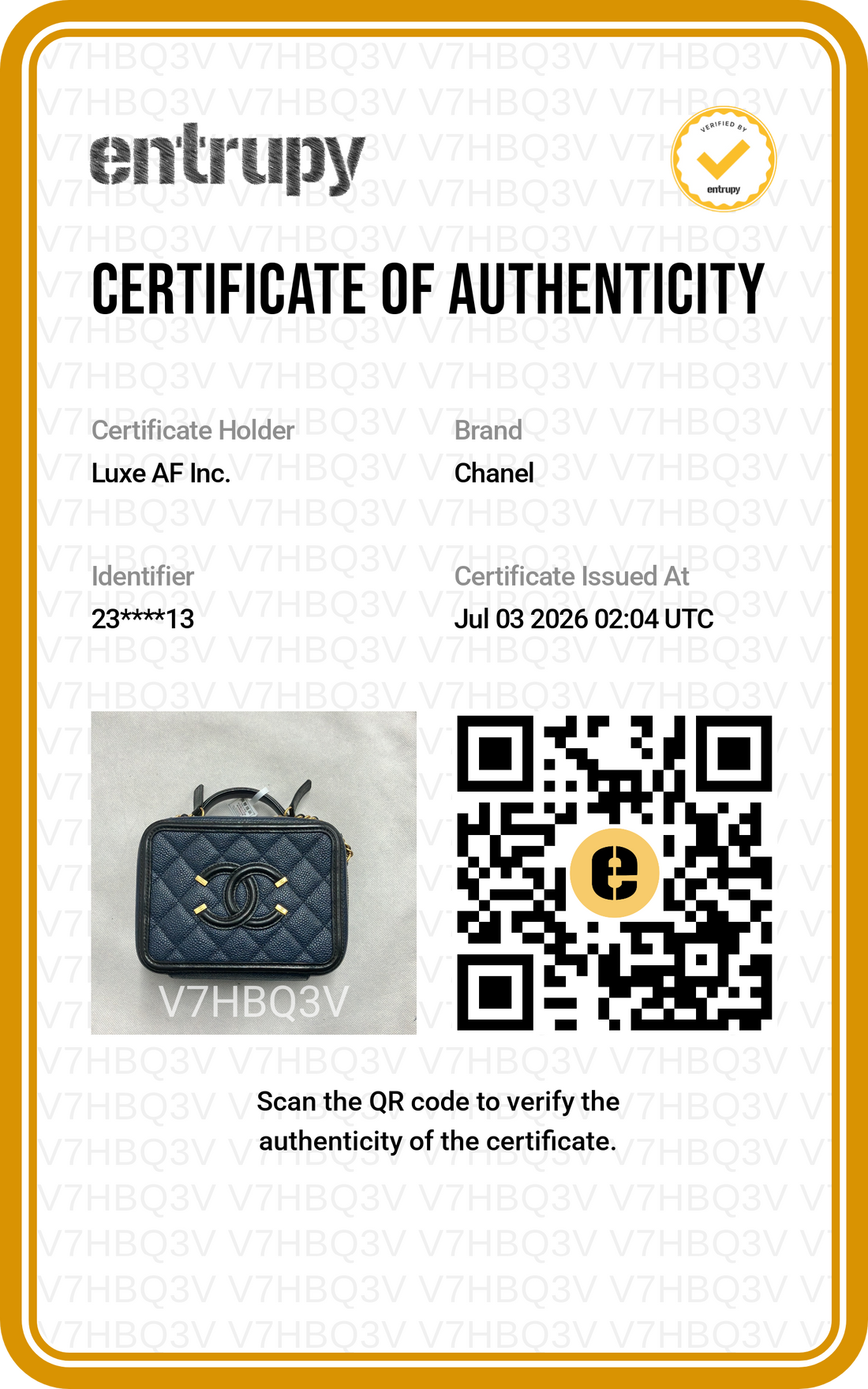 Chanel CC Filigree Navy Quilted Leather Top Handle Vanity Case(23***13) CC2423
