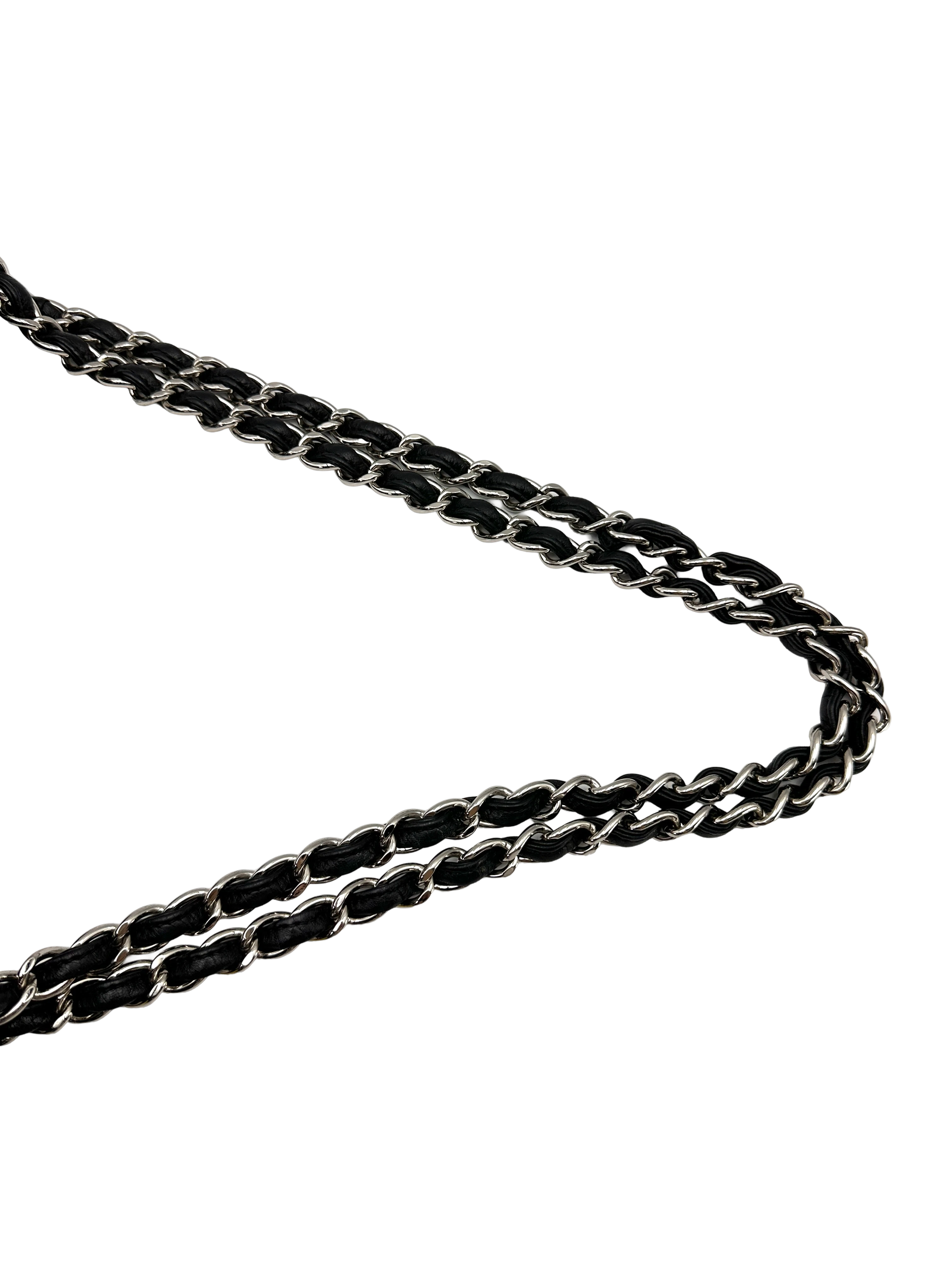 Chanel Classic Flap Black Quilted Leather Jumbo Shoulder Bag With Silver Buckle(18***83) CC2445