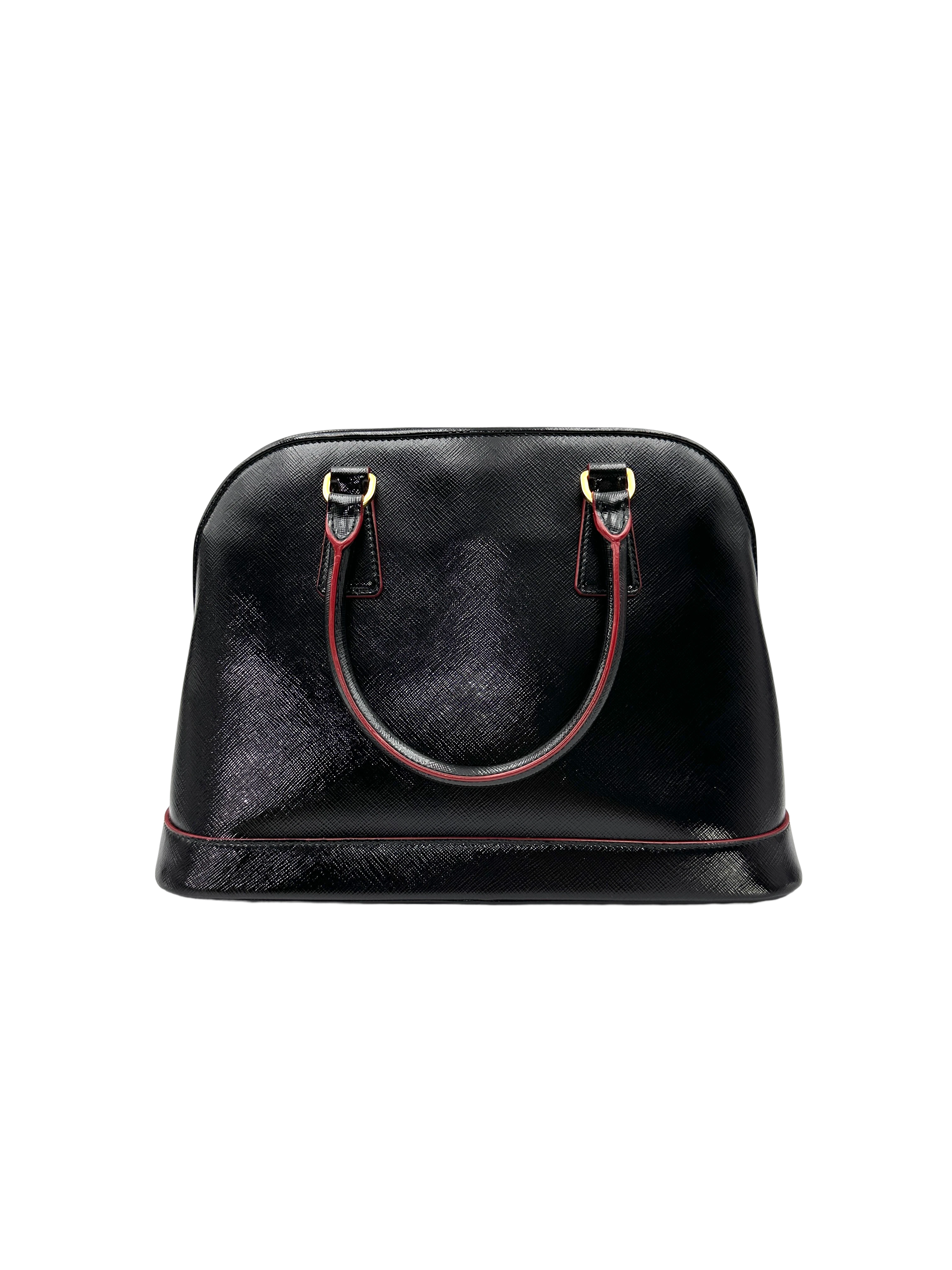Prada Promenade Black Saffiano Leather Handle Bag PR534