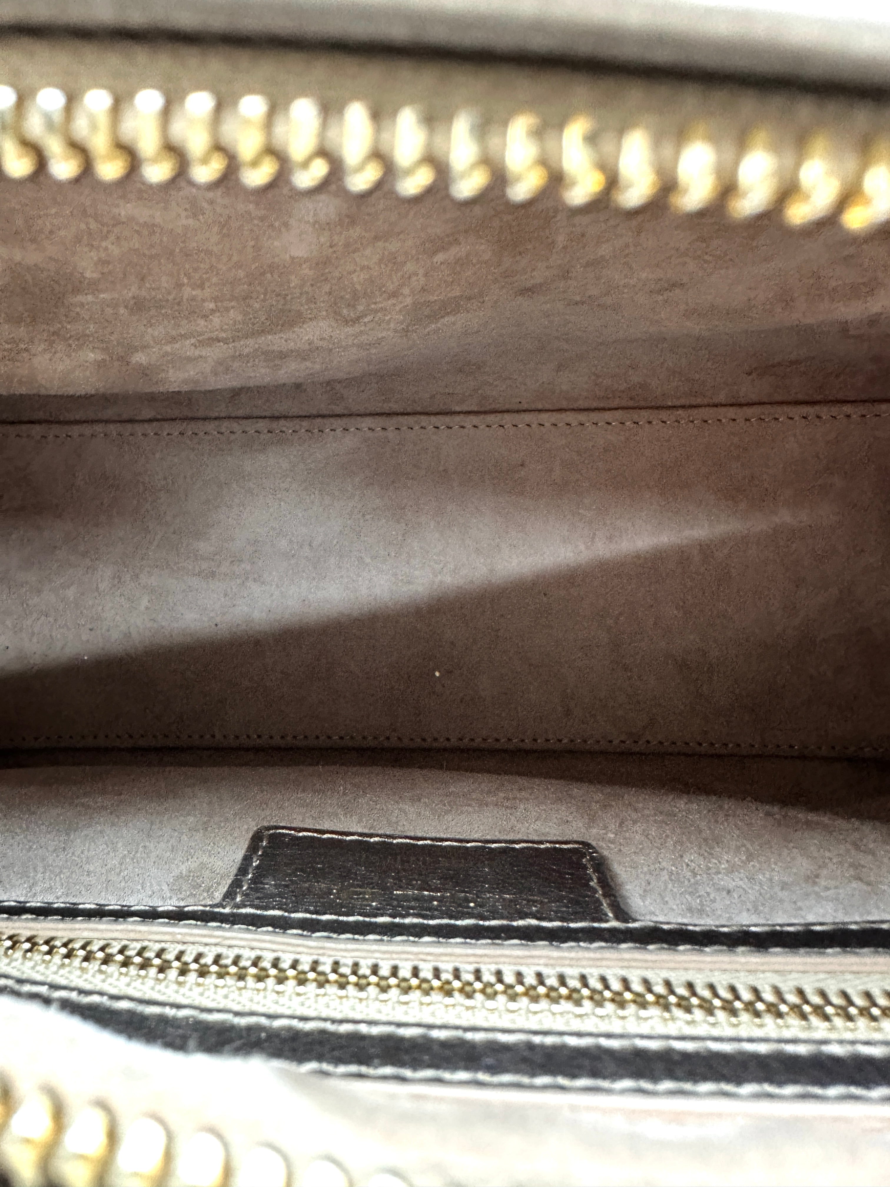 Christian Dior Lady Dior Metallic Gold Cannage Leather Handle Bag DR872