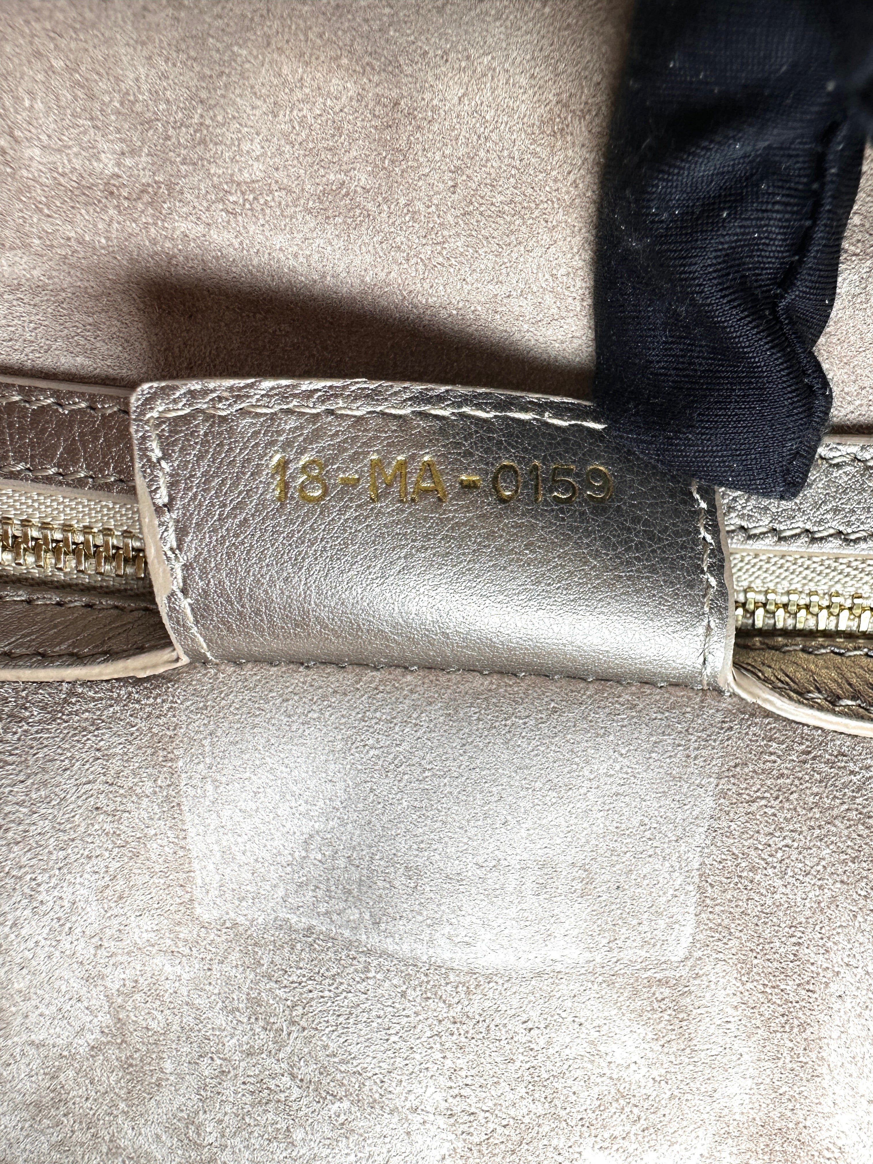 Christian Dior Lady Dior Metallic Gold Cannage Leather Handle Bag DR872