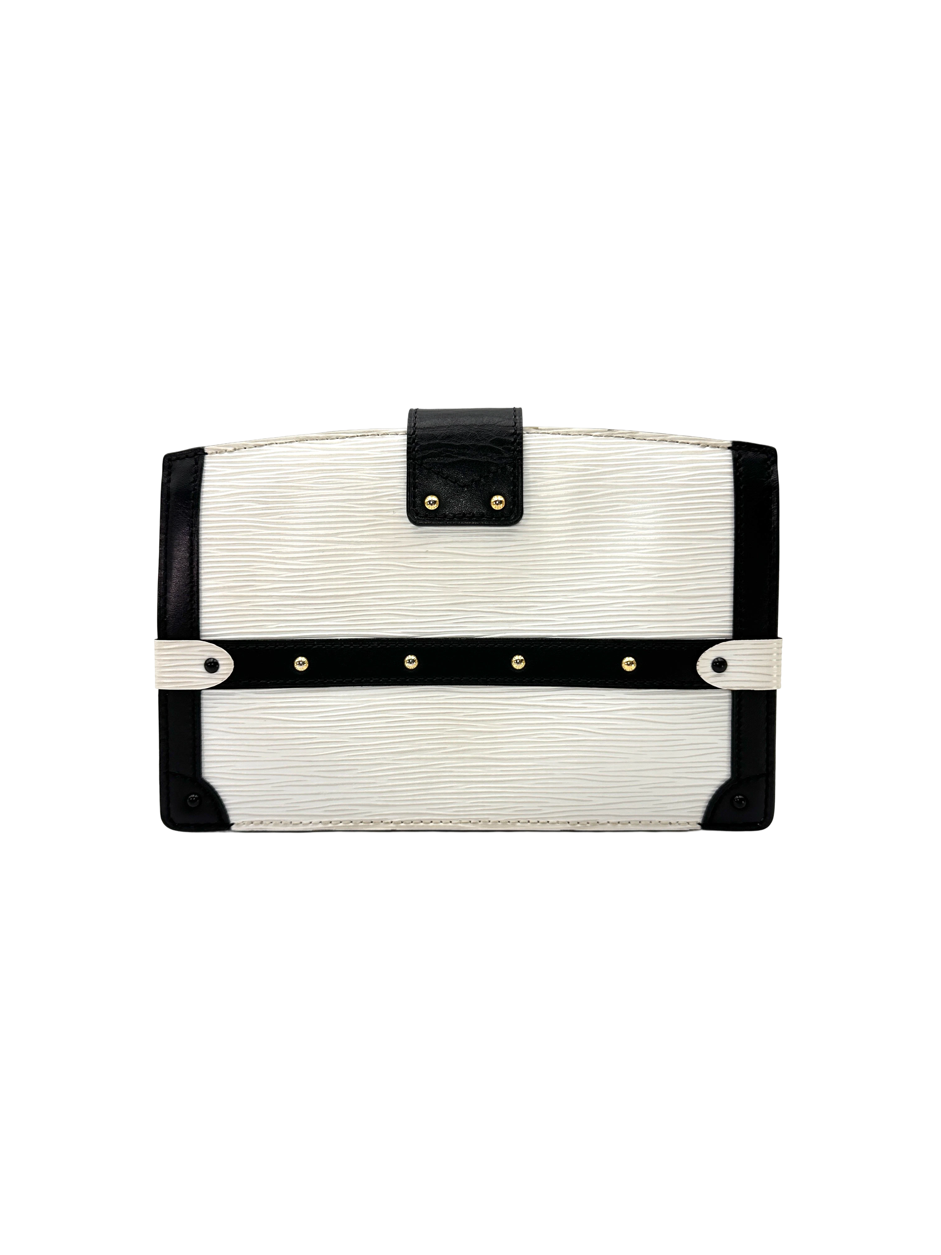 Louis Vuitton Trunk Clutch White/Black Epi Leather Bag LV3217