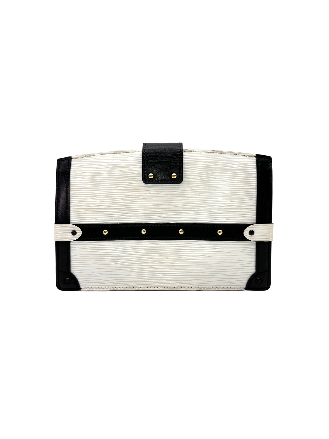 Louis Vuitton Trunk Clutch White/Black Epi Leather Bag LV3217