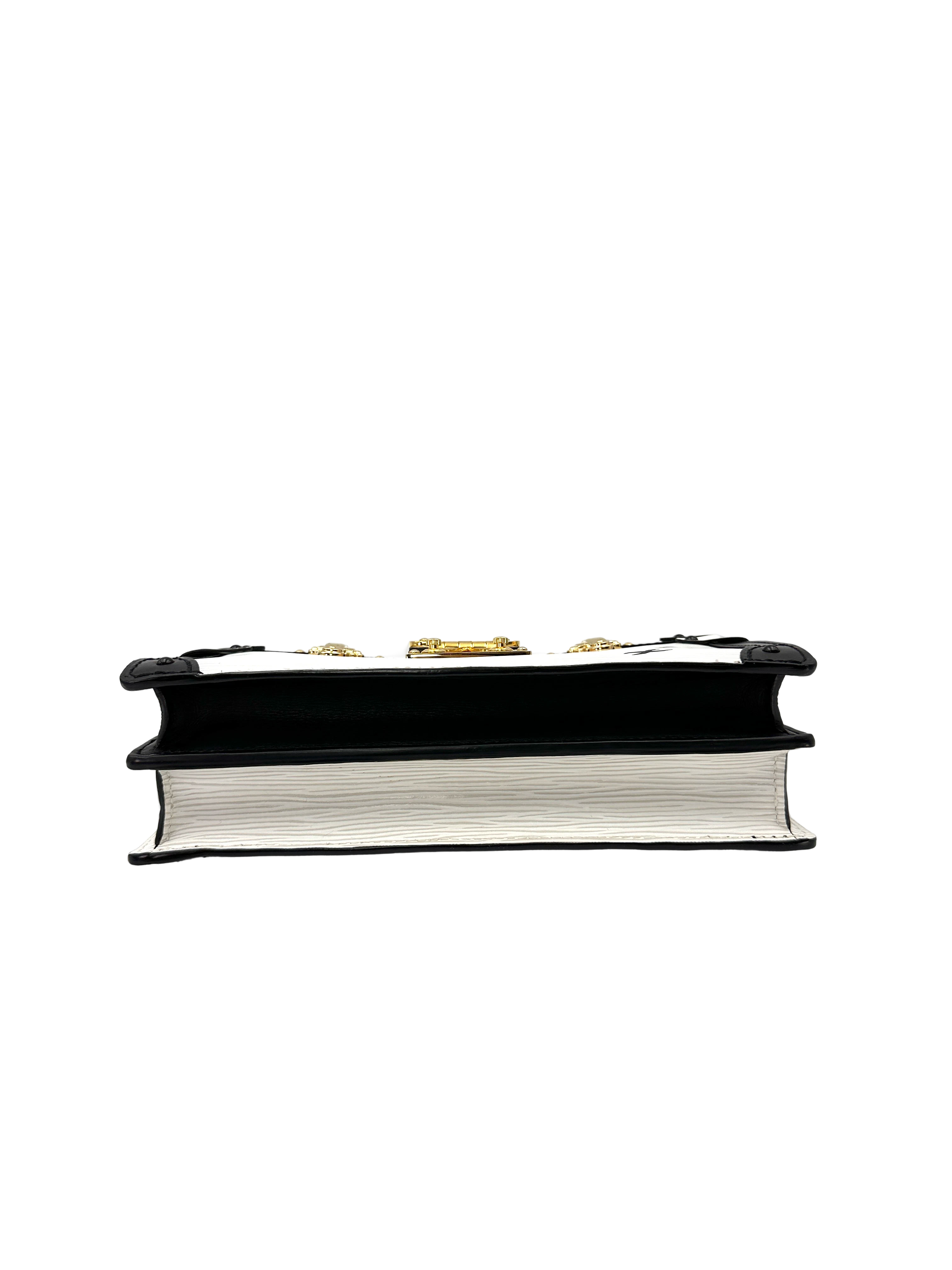 Louis Vuitton Trunk Clutch White/Black Epi Leather Bag LV3217
