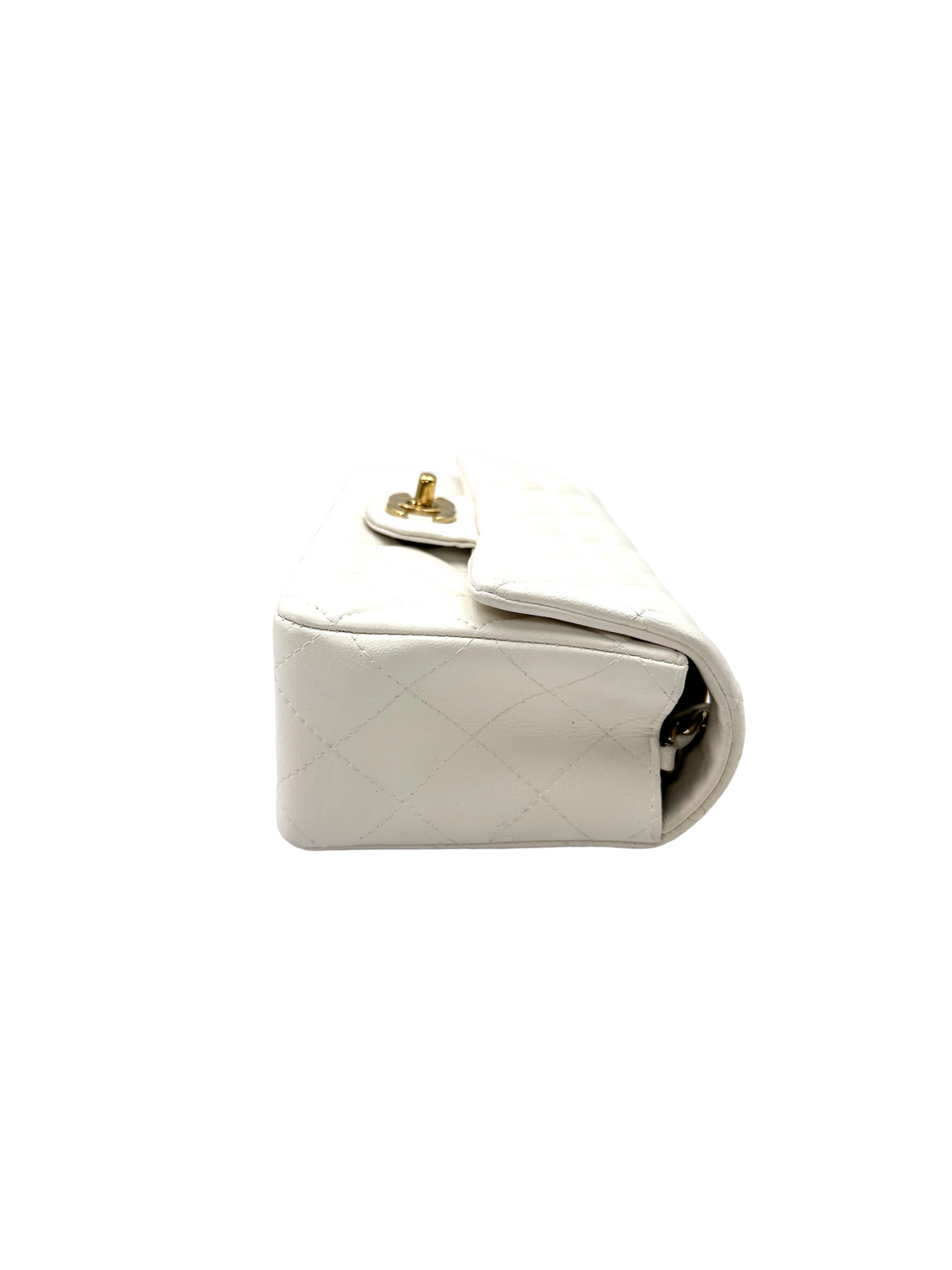 Chanel Classic Flap White Quilted Leather Mini Shoulder Bag(23***07) CC2442