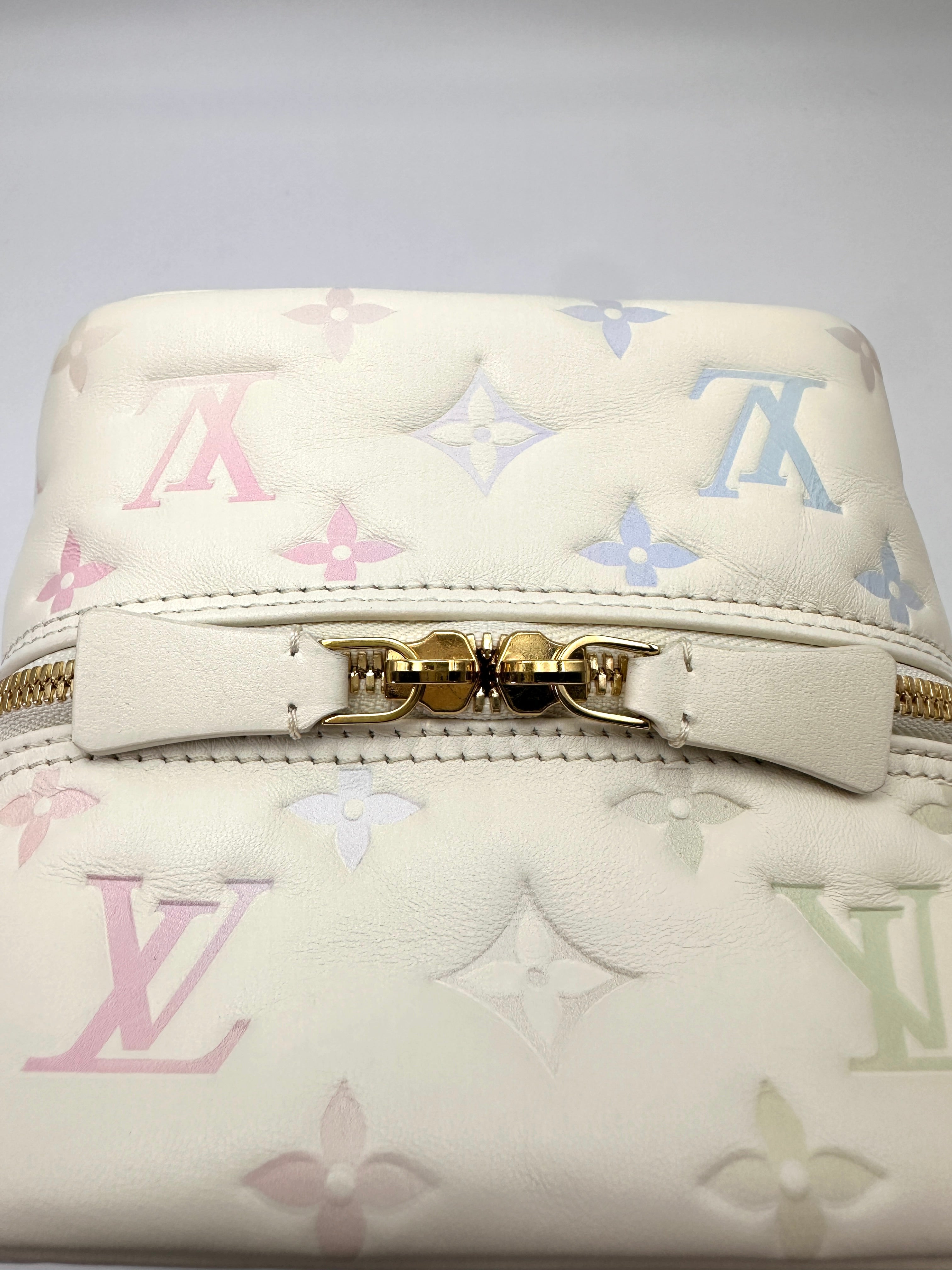 Louis Vuitton New Square Quartz Multicolor Monogram Embossed Leather Square Bag LV3220