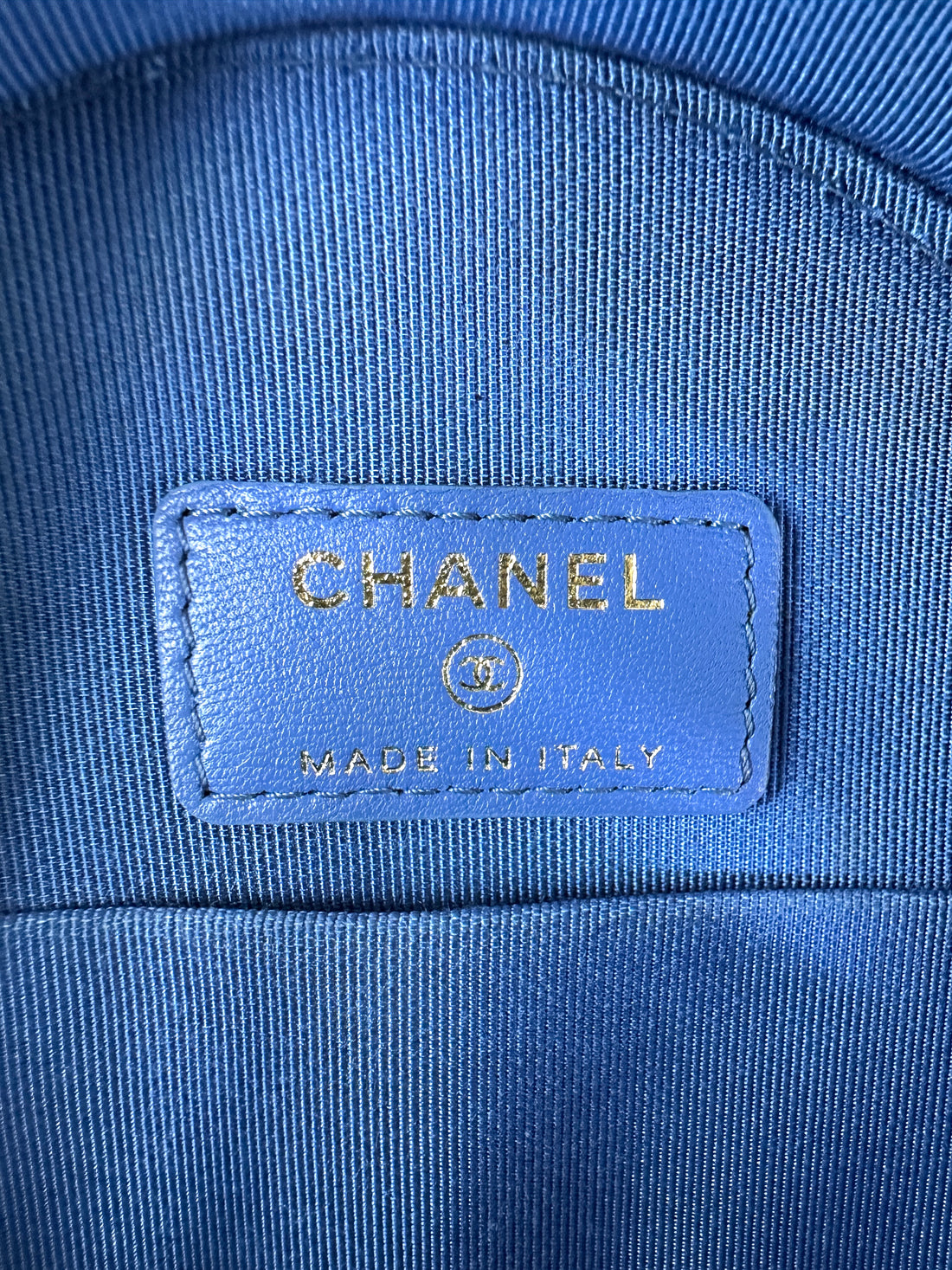 Chanel Blue Quilted Leather Round Clutch(27***43) CC2447