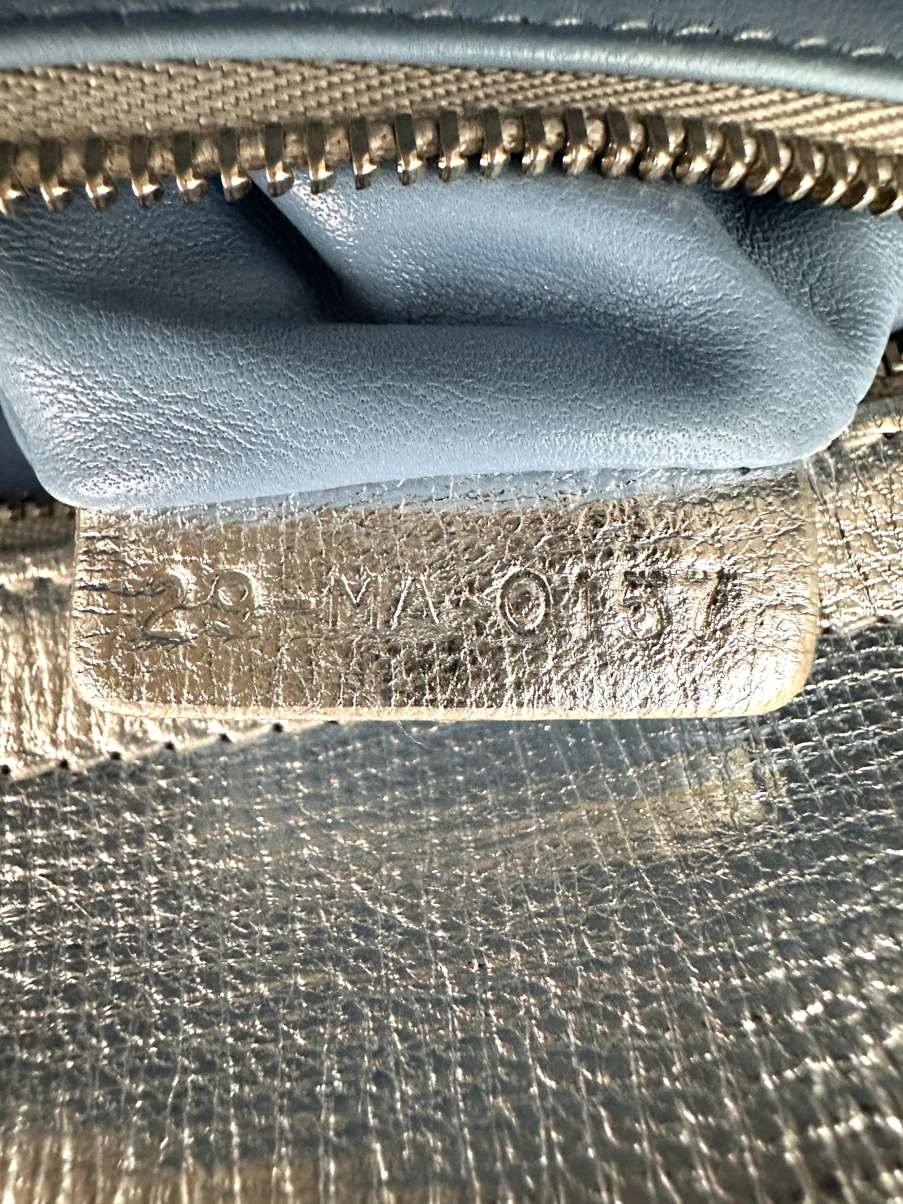 Christian Dior Lady Dior Metallic Silver Leather Handle Bag DR874