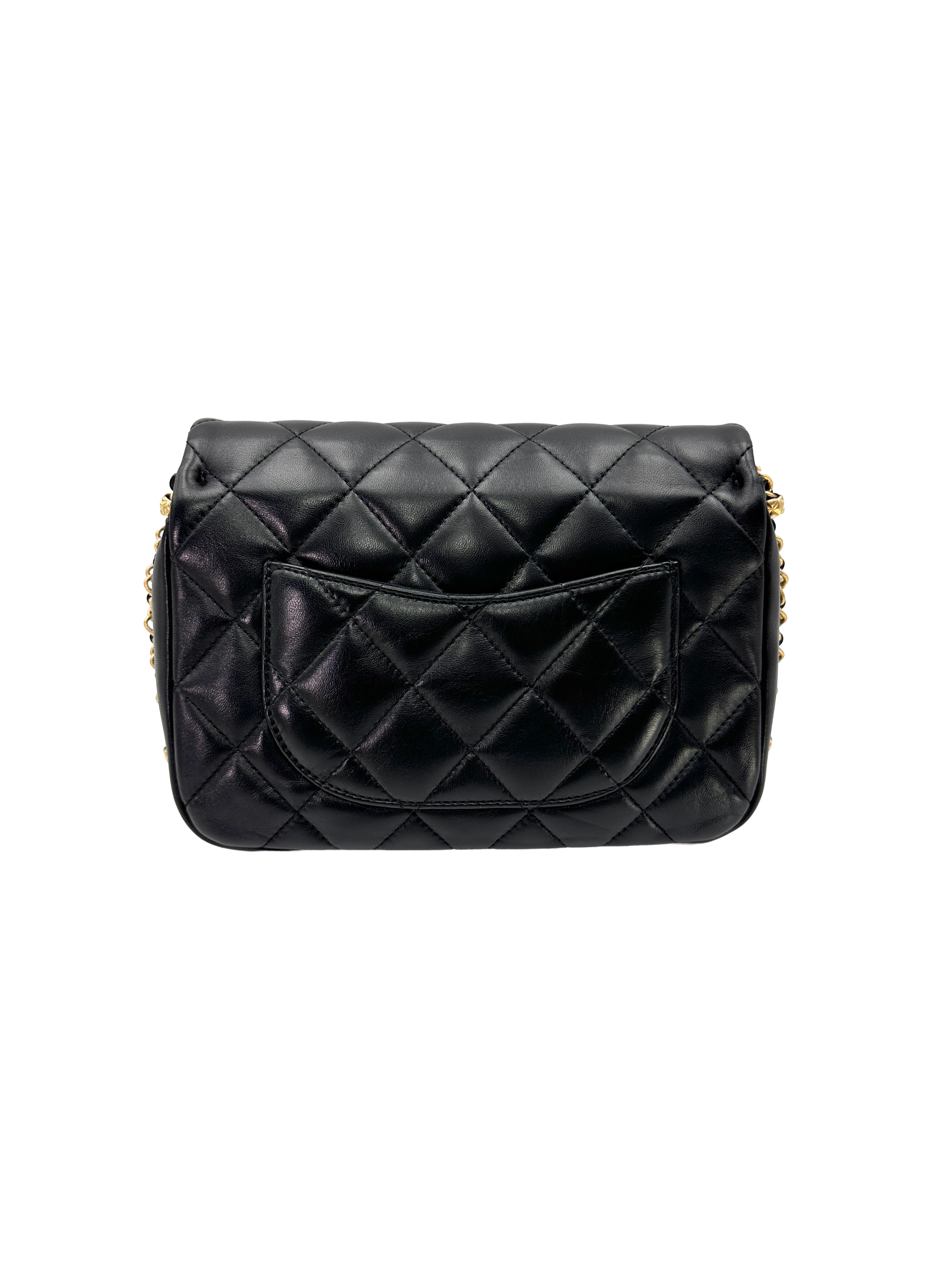 Chanel Classic Flap Black Quilted Leather Mini Shoulder Bag(K7***3G) CC2451