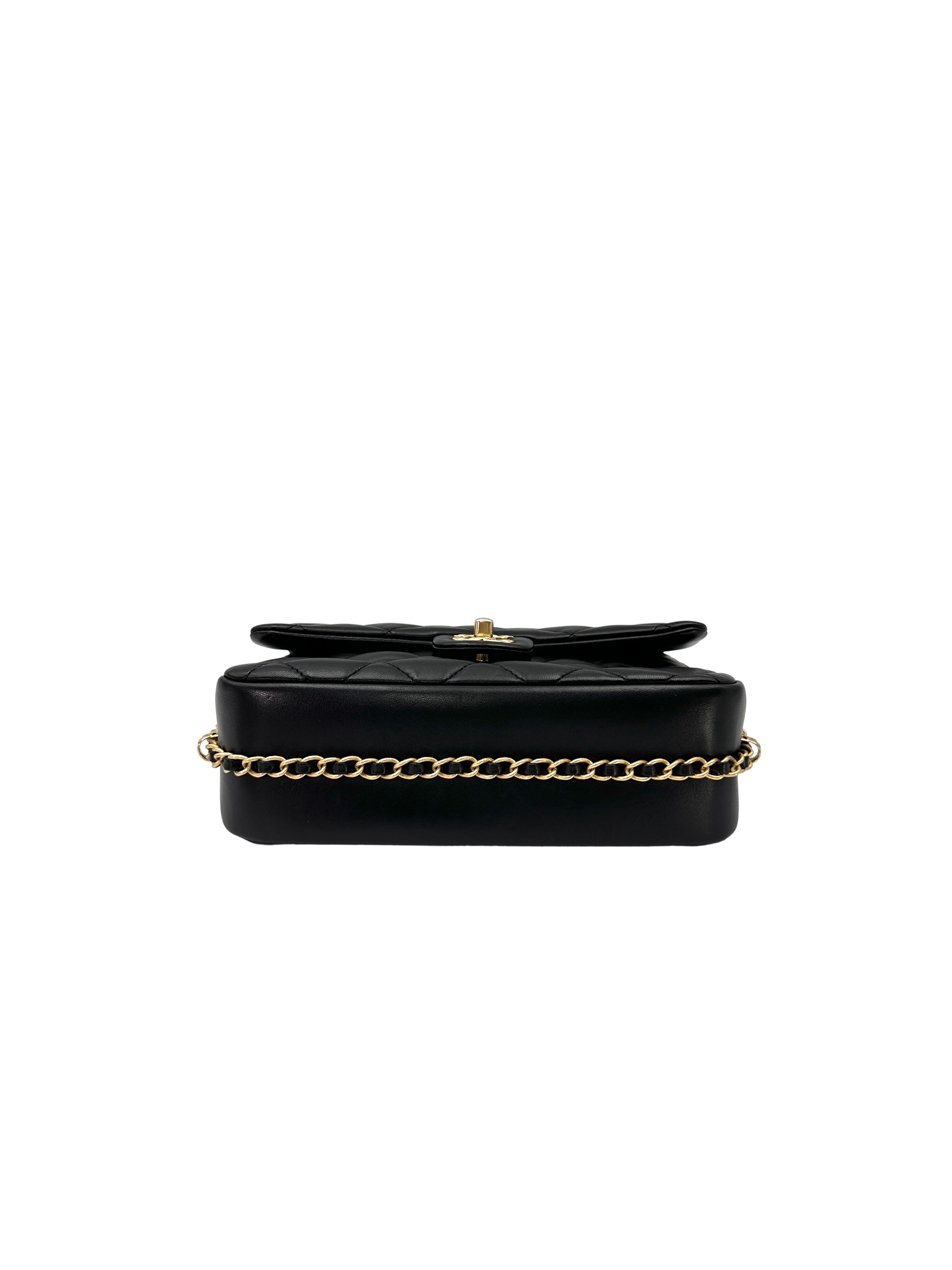 Chanel Classic Flap Black Quilted Leather Mini Shoulder Bag(K7***3G) CC2451