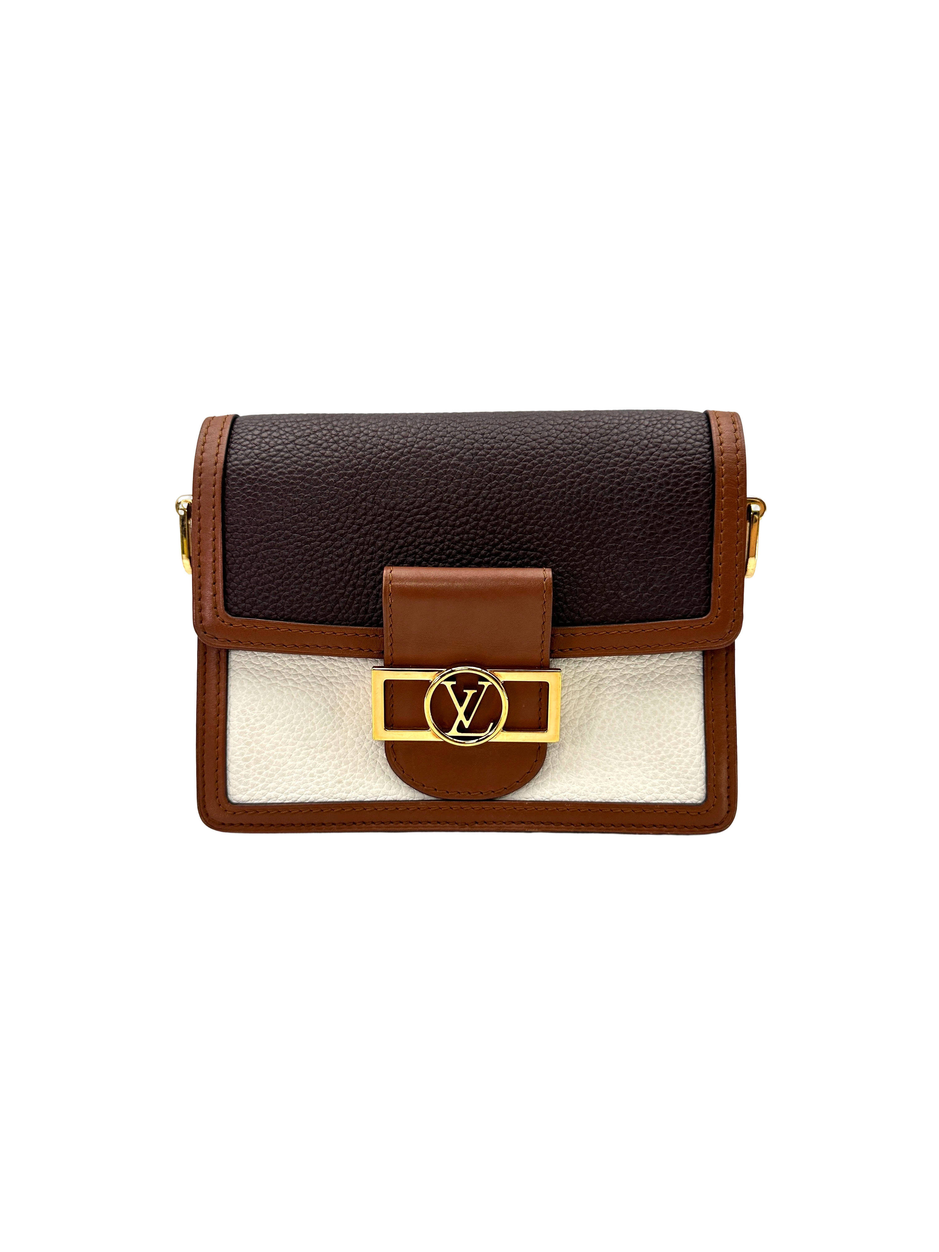 Louis Vuitton Dauphine Brown/White Leather Shoulder Bag LV3219