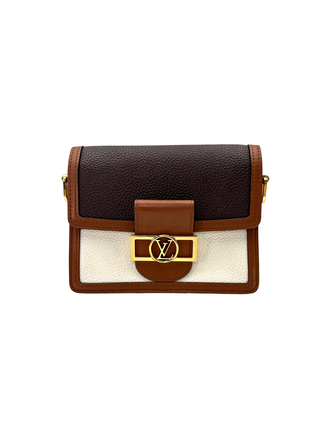 Louis Vuitton Dauphine Brown/White Leather Shoulder Bag LV3219