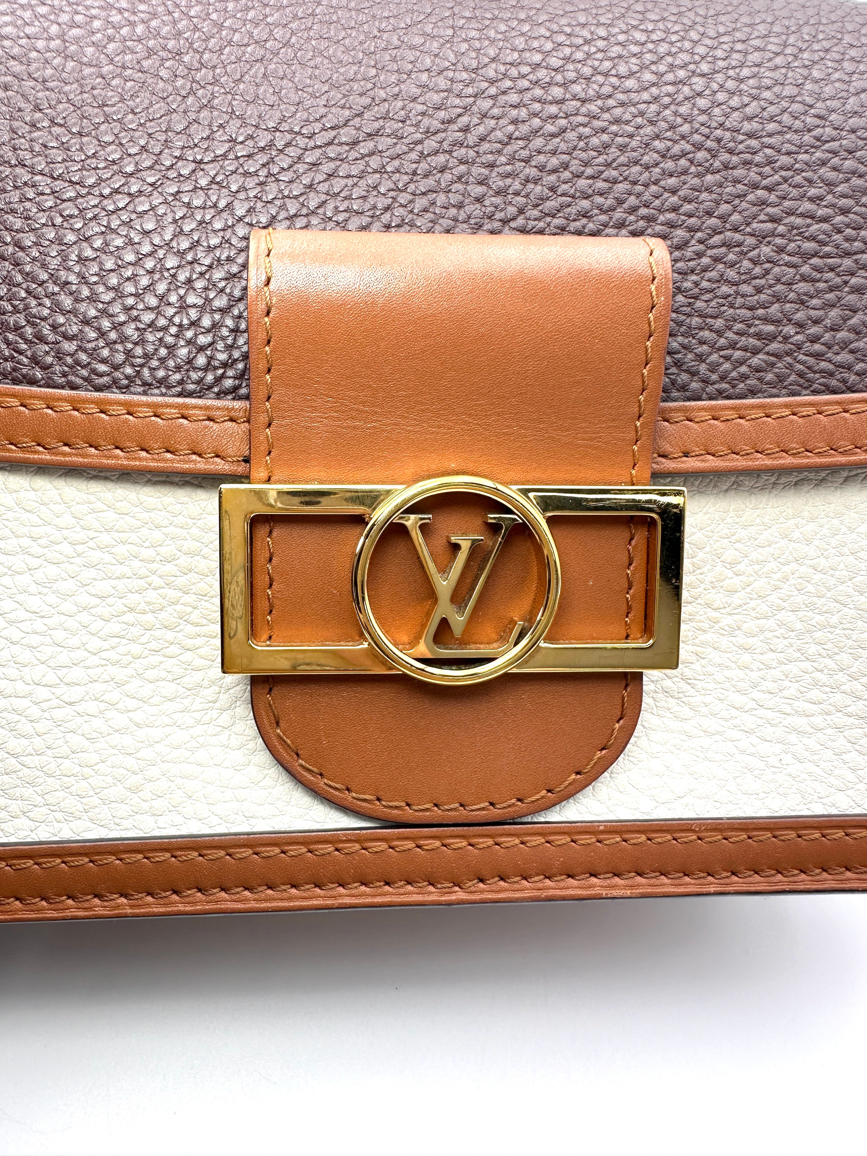 Louis Vuitton Dauphine Brown/White Leather Shoulder Bag LV3219