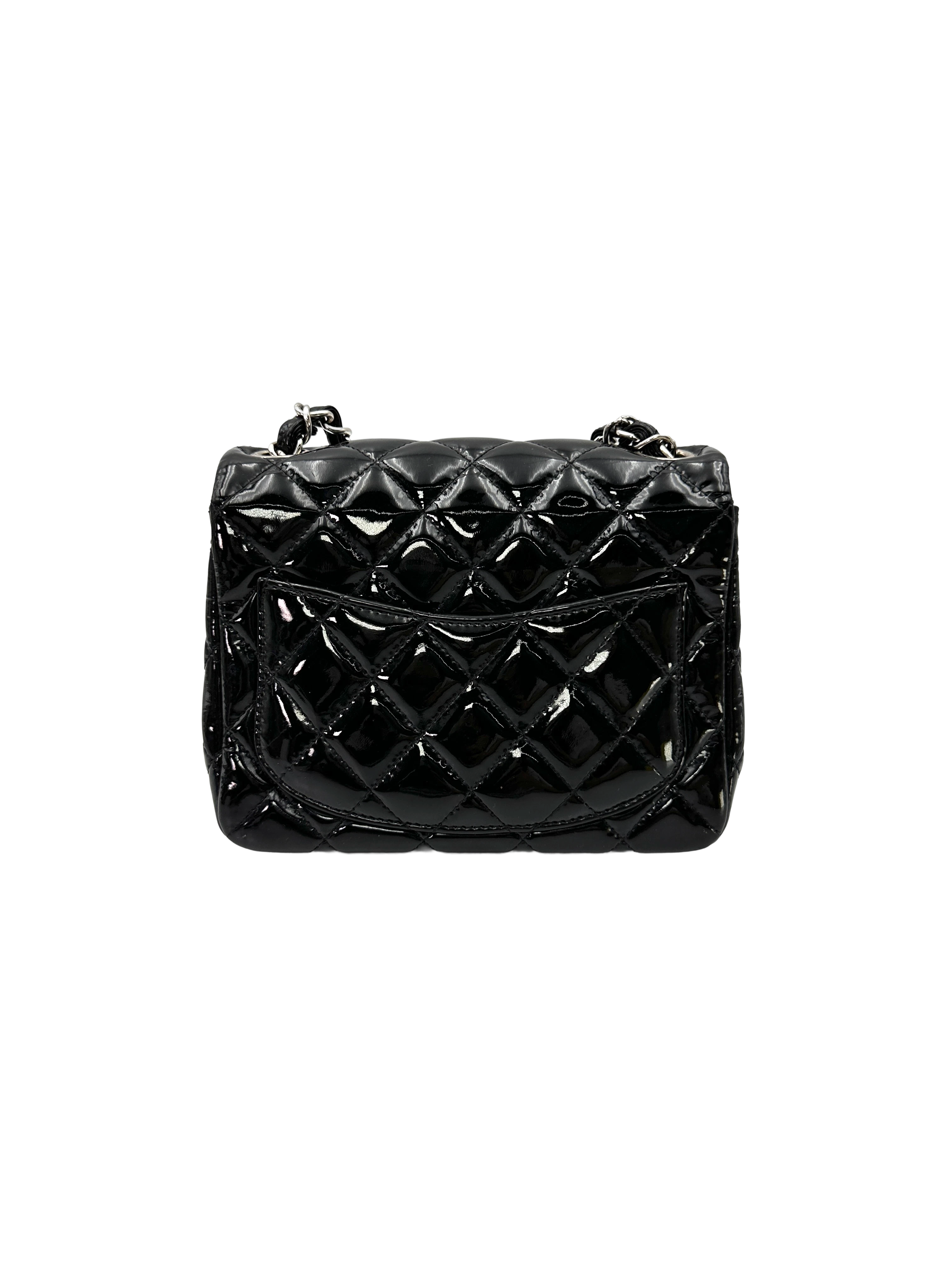 Chanel Classic Flap Black Quilted Patent Leather Mini Shoulder Bag(19***43) CC2459