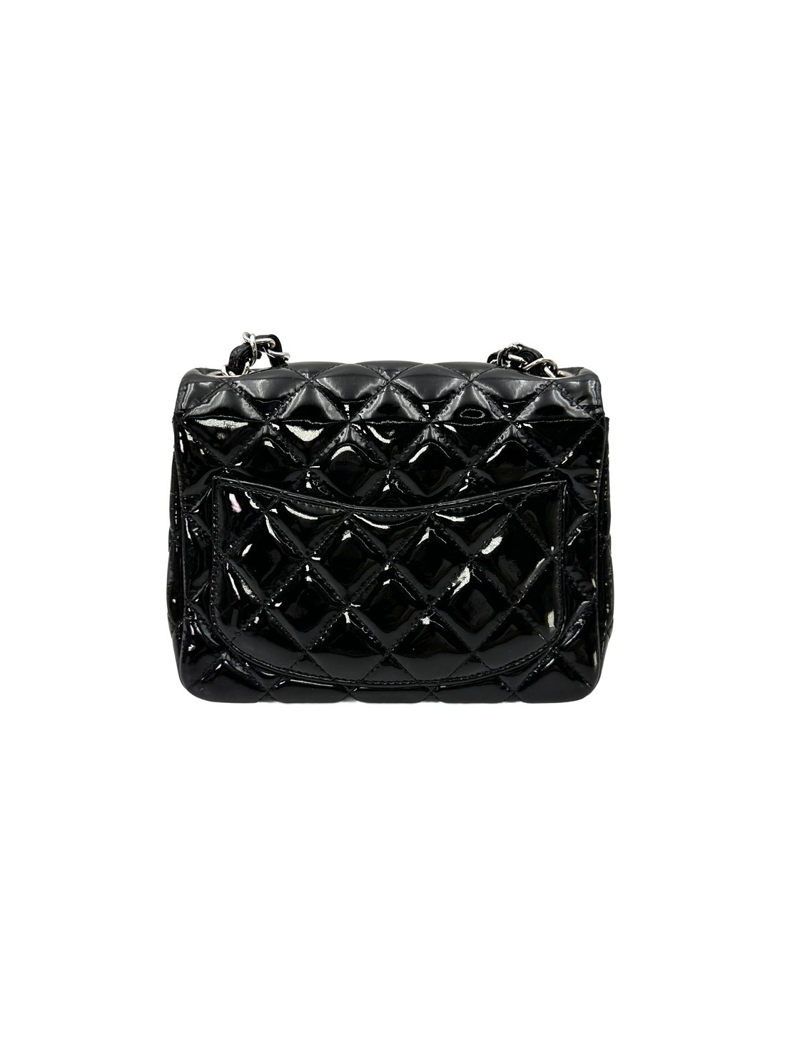 Chanel Classic Flap Black Quilted Patent Leather Mini Shoulder Bag(19***43) CC2459