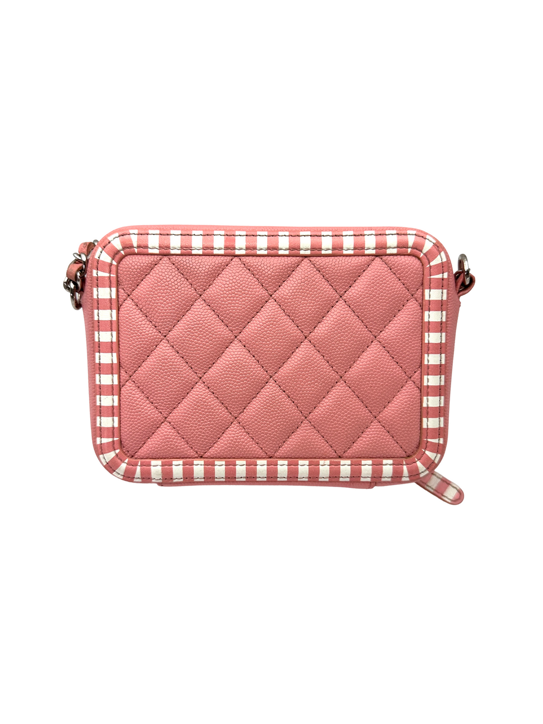 Chanel Filigree Pink/White Quilted Leather Vanity Case(27***66) CC2450