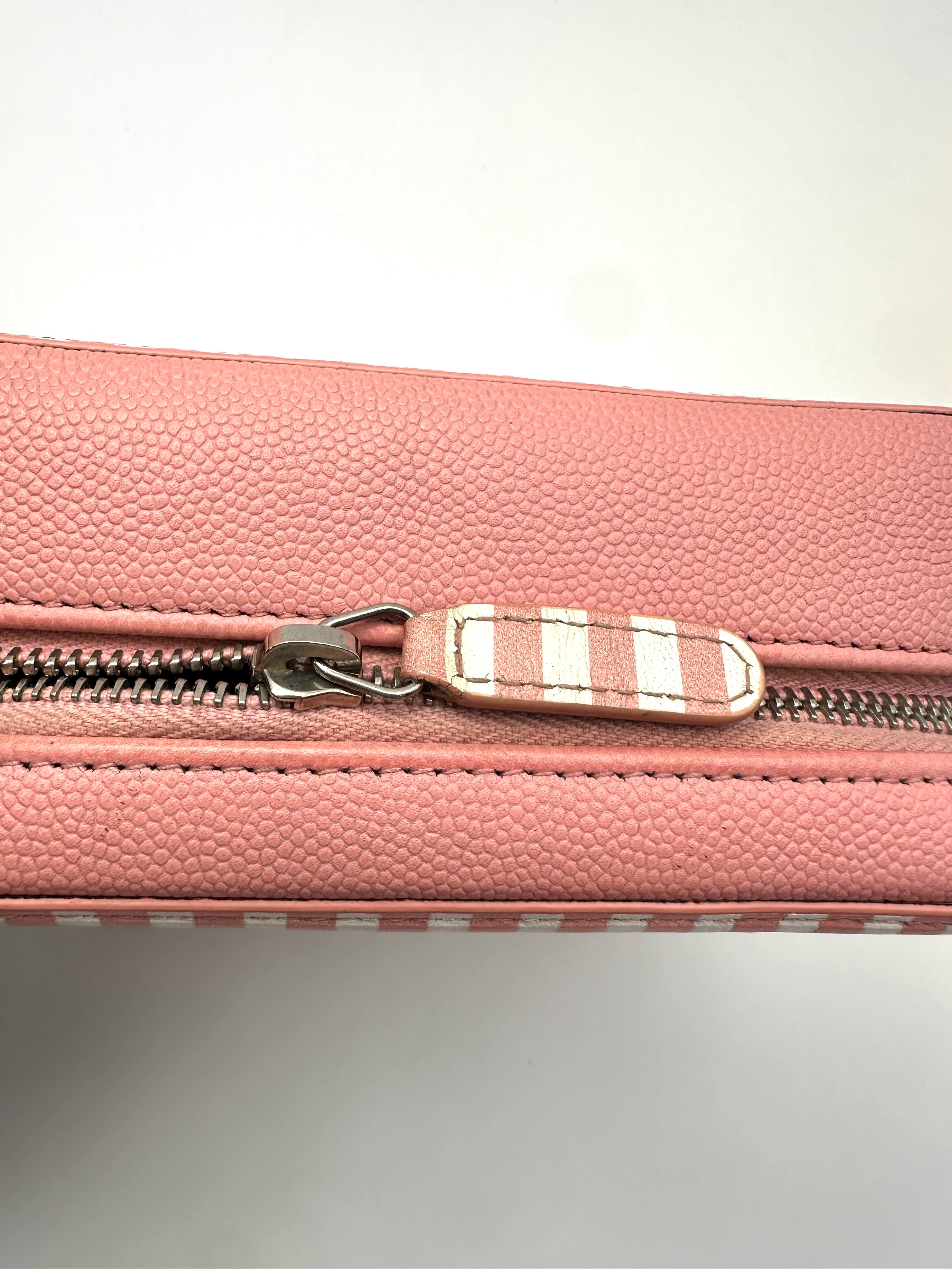 Chanel Filigree Pink/White Quilted Leather Vanity Case(27***66) CC2450