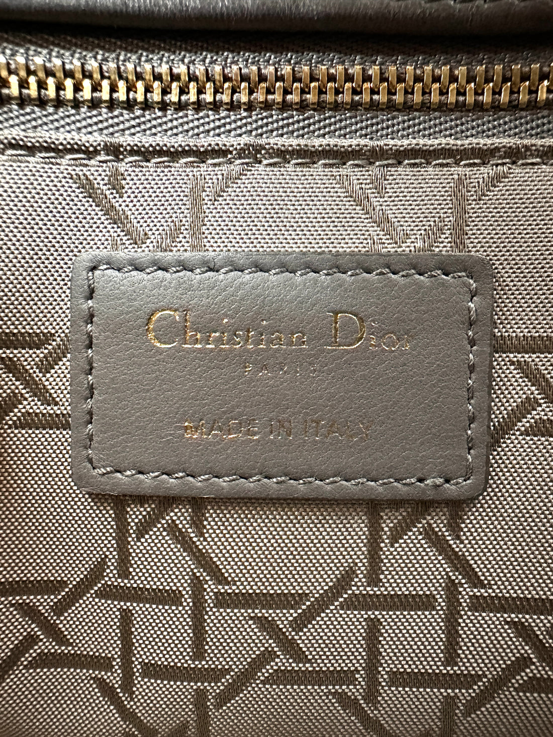 Christian Dior Lady Dior Grey Cannage Leather Handle Bag DR875