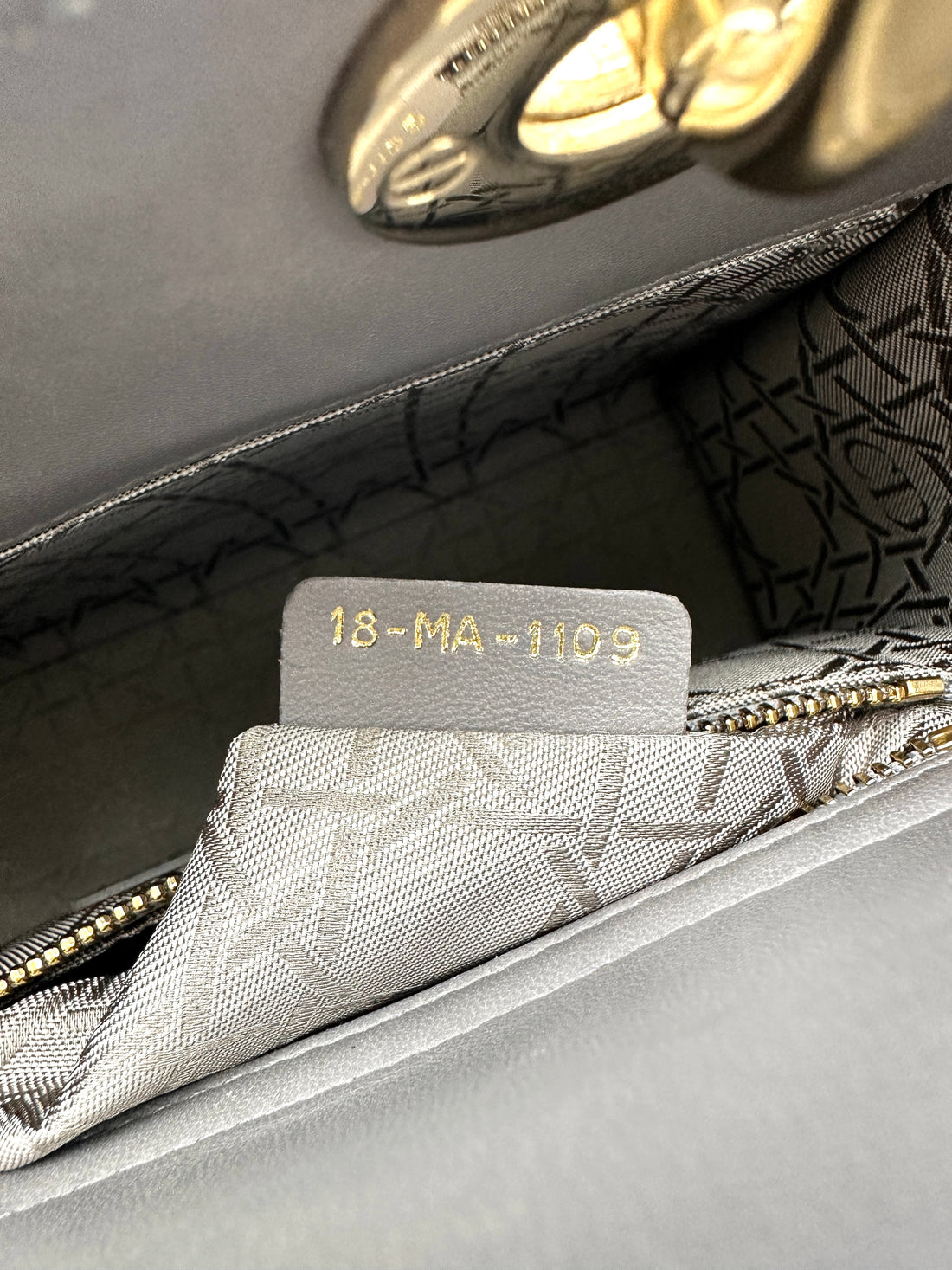 Christian Dior Lady Dior Grey Cannage Leather Handle Bag DR875