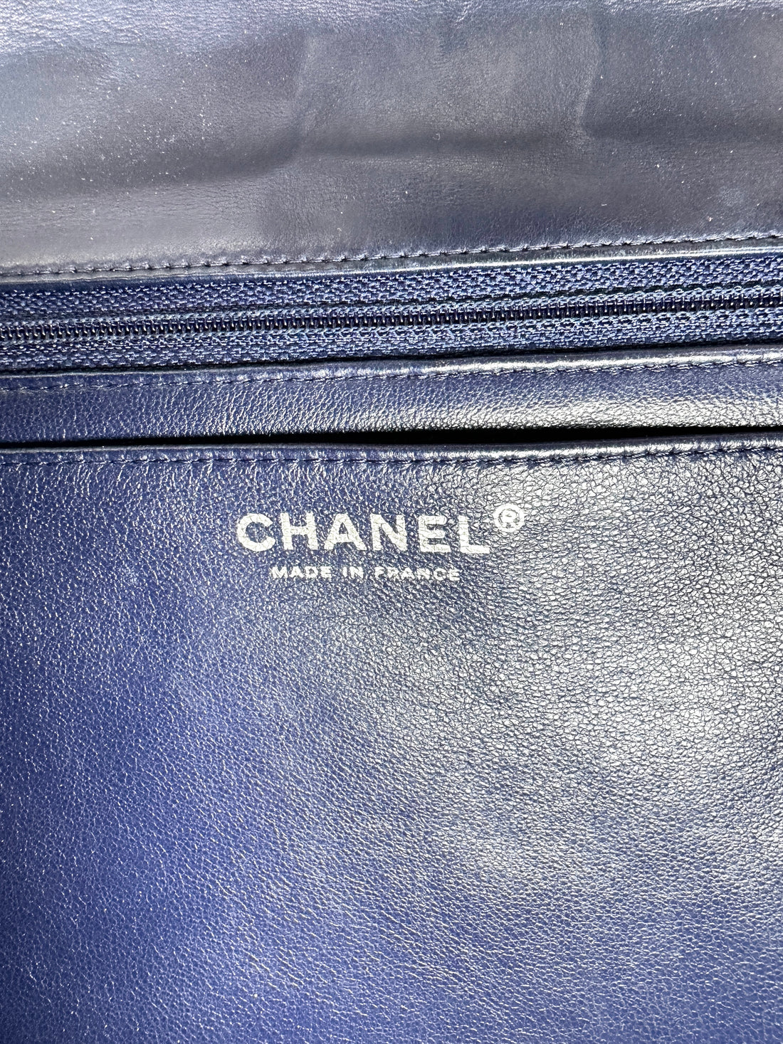 Chanel Classic Flap Navy Quilted Lambskin Maxi Shoulder Bag With Silver Hardware(13***89) CC2449
