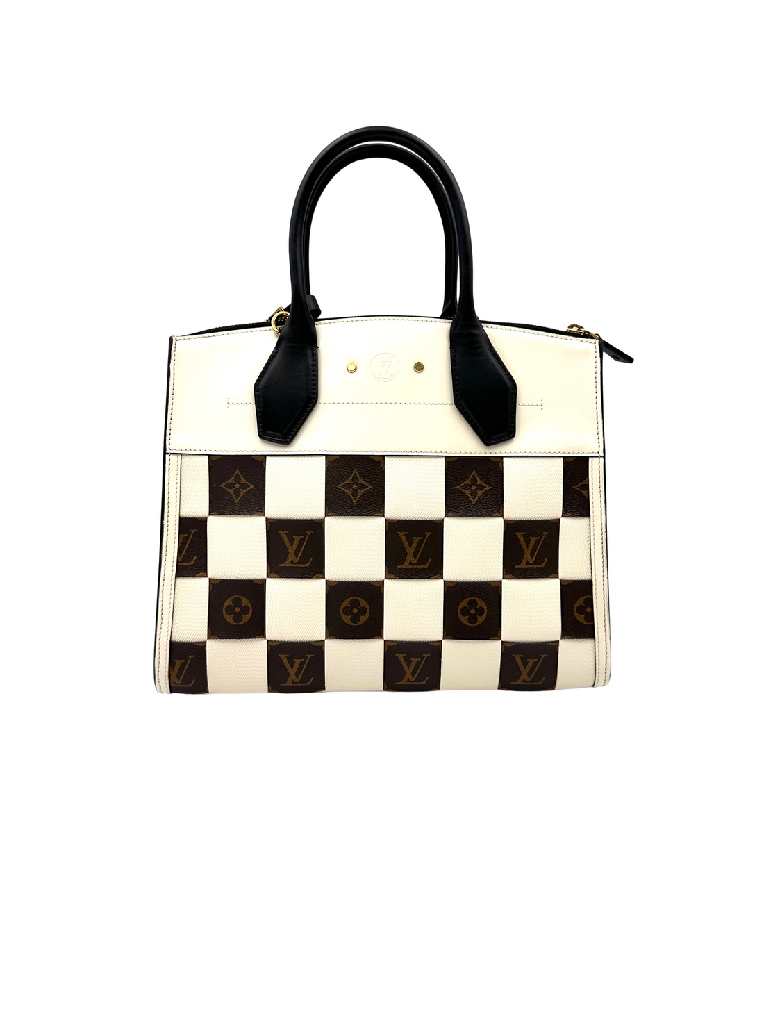 Louis Vuitton City Steamer Damier Tressage Leather Handle Bag LV3223