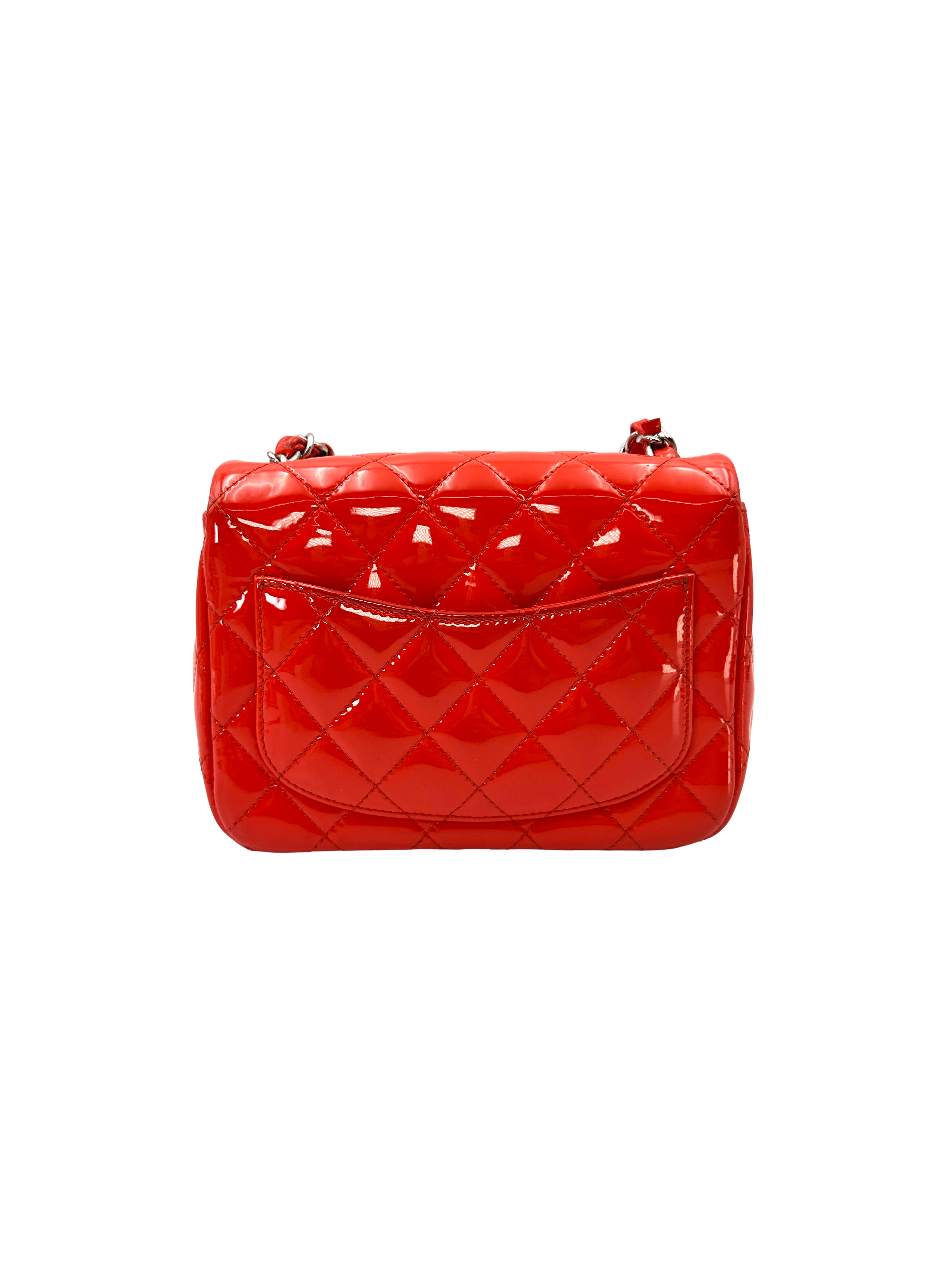 Chanel Classic Flap Red Quilted Patent Leather Mini Shoulder Bag(23***57) CC2458