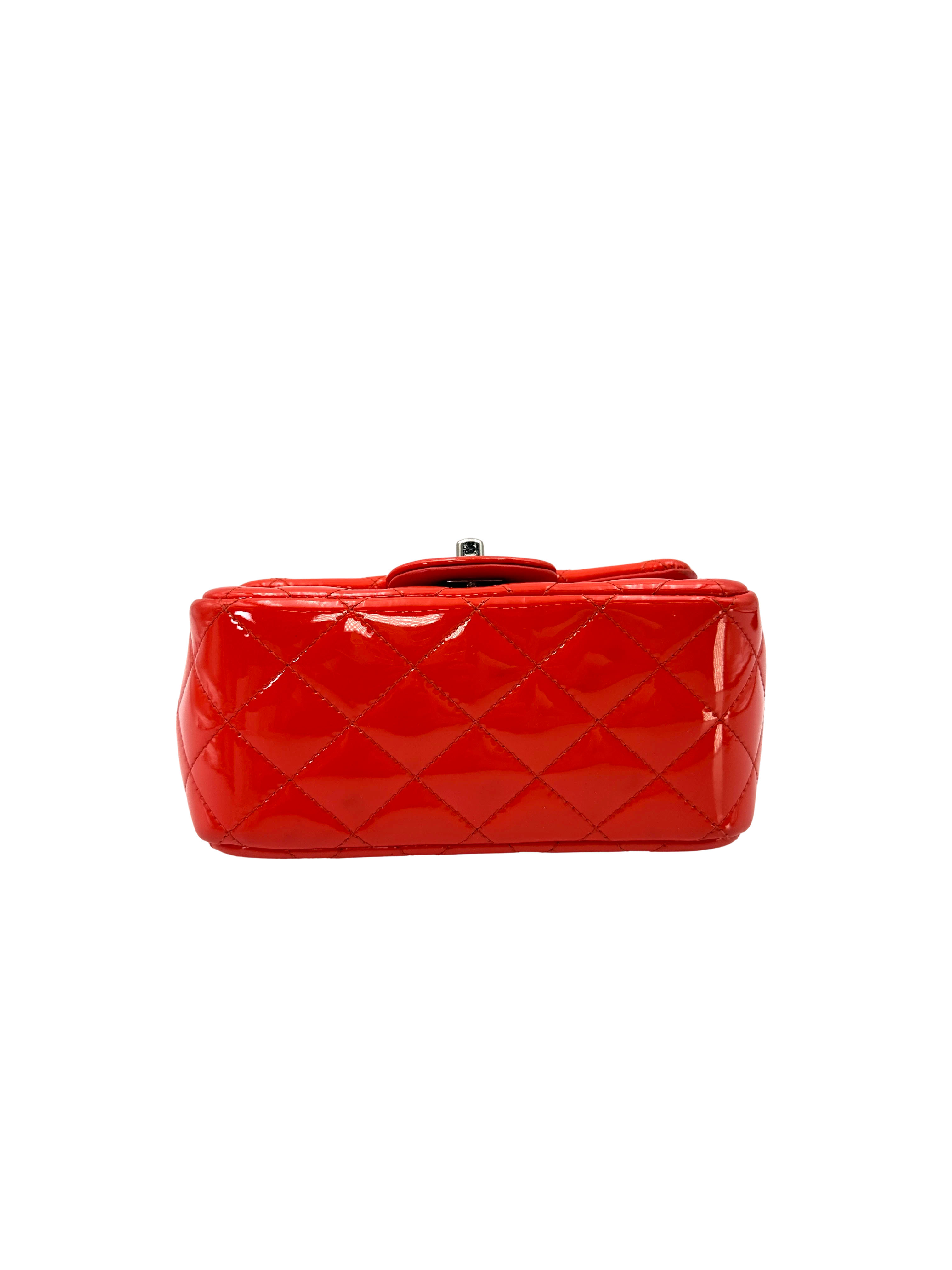Chanel Classic Flap Red Quilted Patent Leather Mini Shoulder Bag(23***57) CC2458
