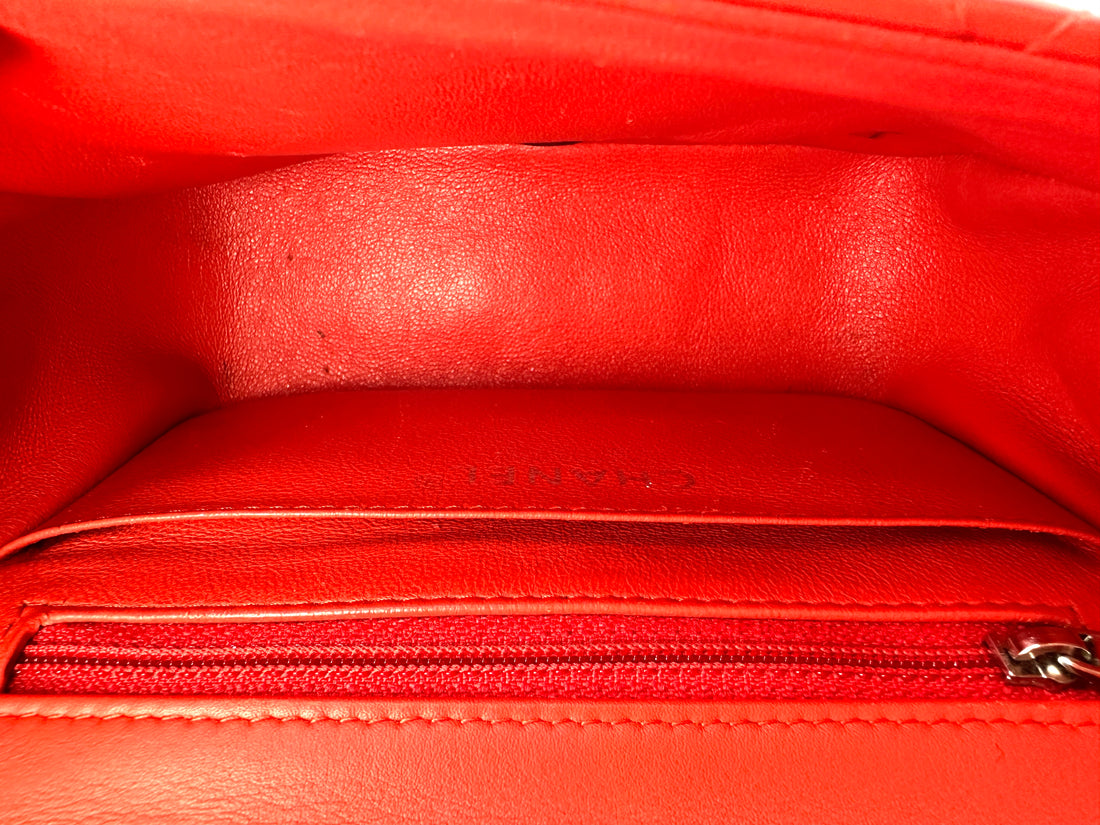 Chanel Classic Flap Red Quilted Patent Leather Mini Shoulder Bag(23***57) CC2458
