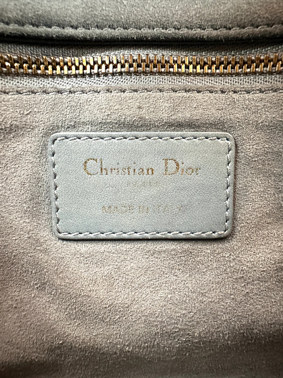 Christian Dior Lady Dior Blue Cannage Studs Leather Handle Bag DR876