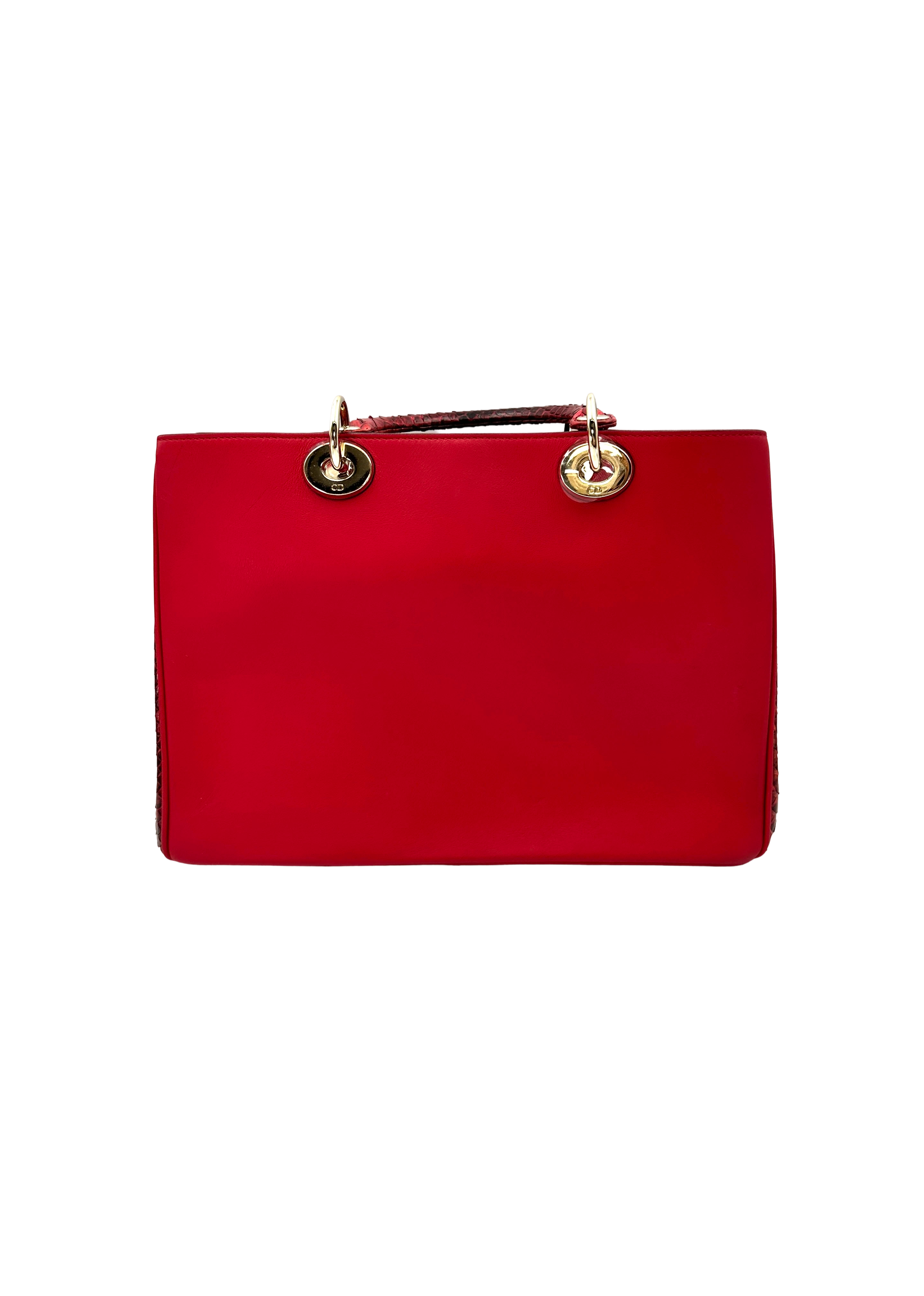 Christian Dior Diorissimo Red Leather Handle Bag DR880