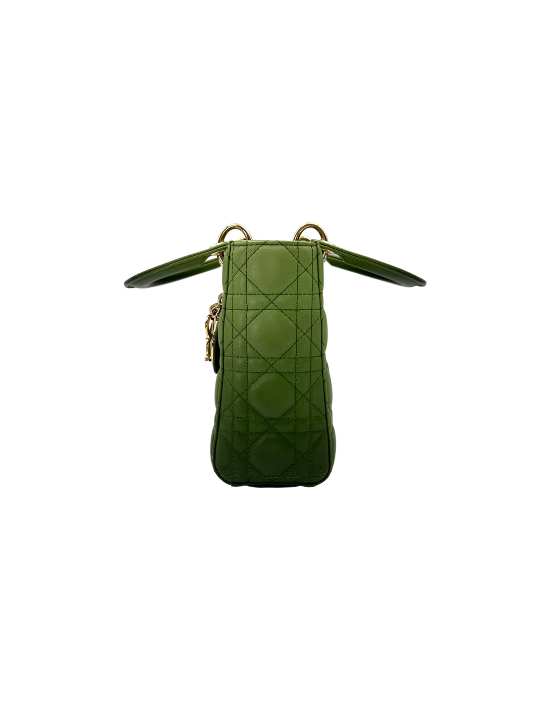Christian Dior Lady Dior Ombre Green Cannage Leather Handle Bag DR877