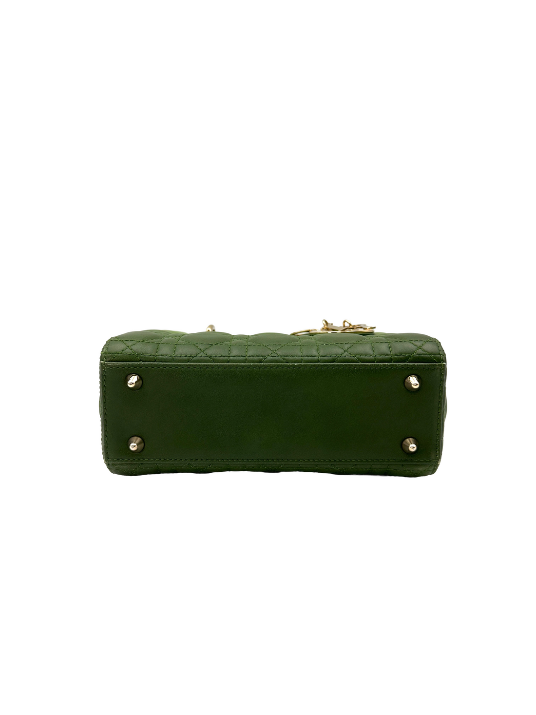 Christian Dior Lady Dior Ombre Green Cannage Leather Handle Bag DR877