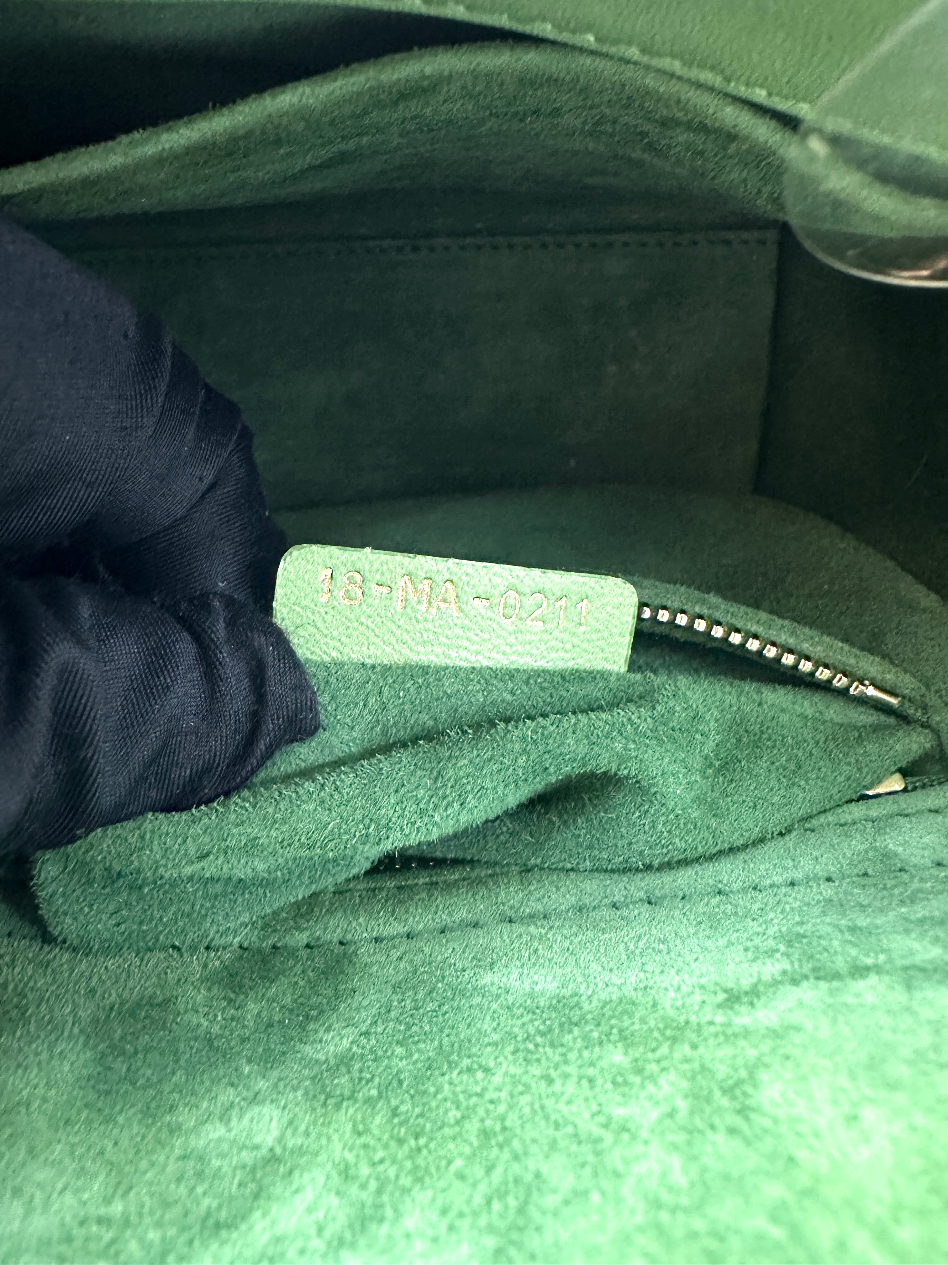 Christian Dior Lady Dior Ombre Green Cannage Leather Handle Bag DR877