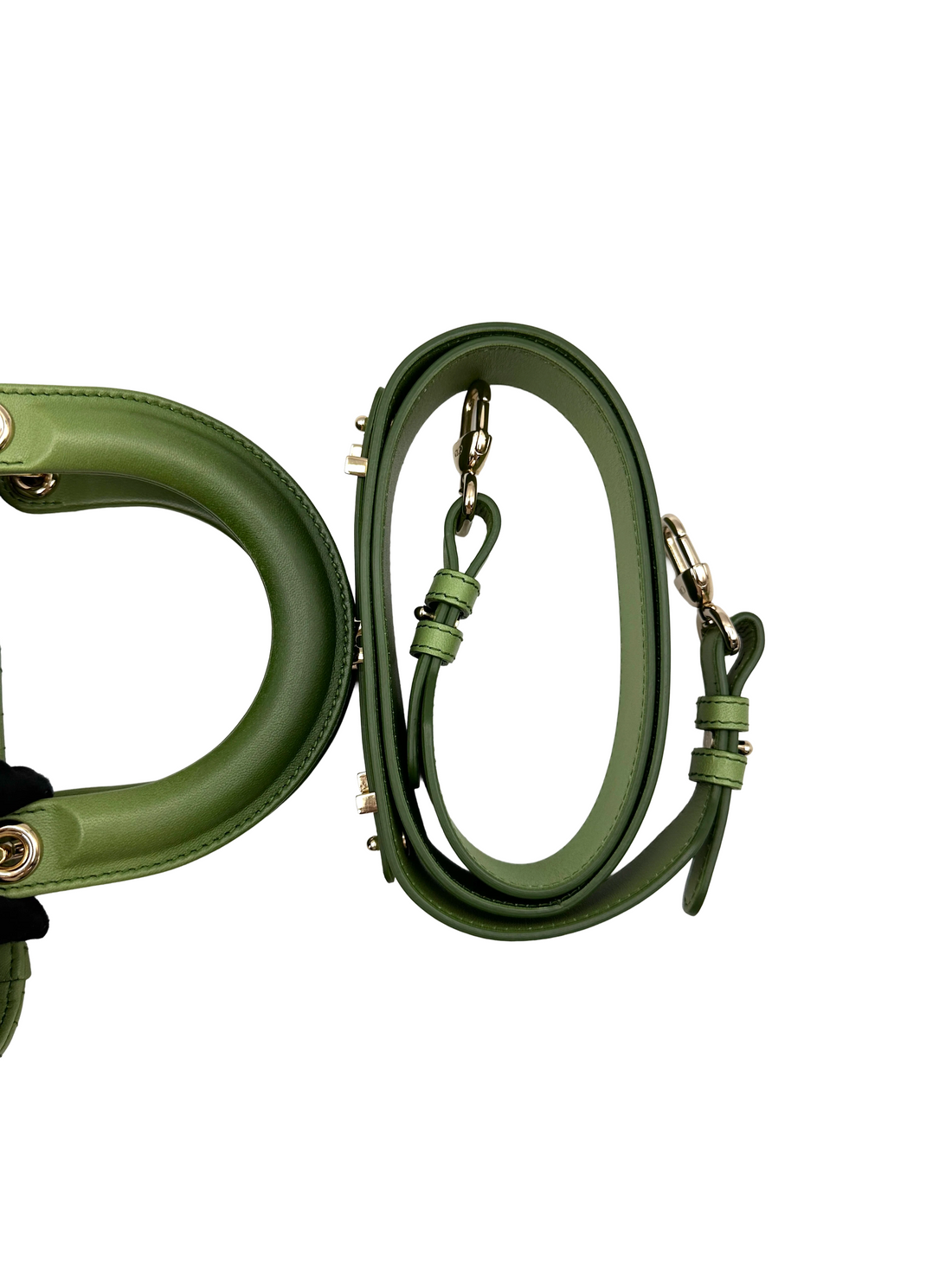 Christian Dior Lady Dior Ombre Green Cannage Leather Handle Bag DR877
