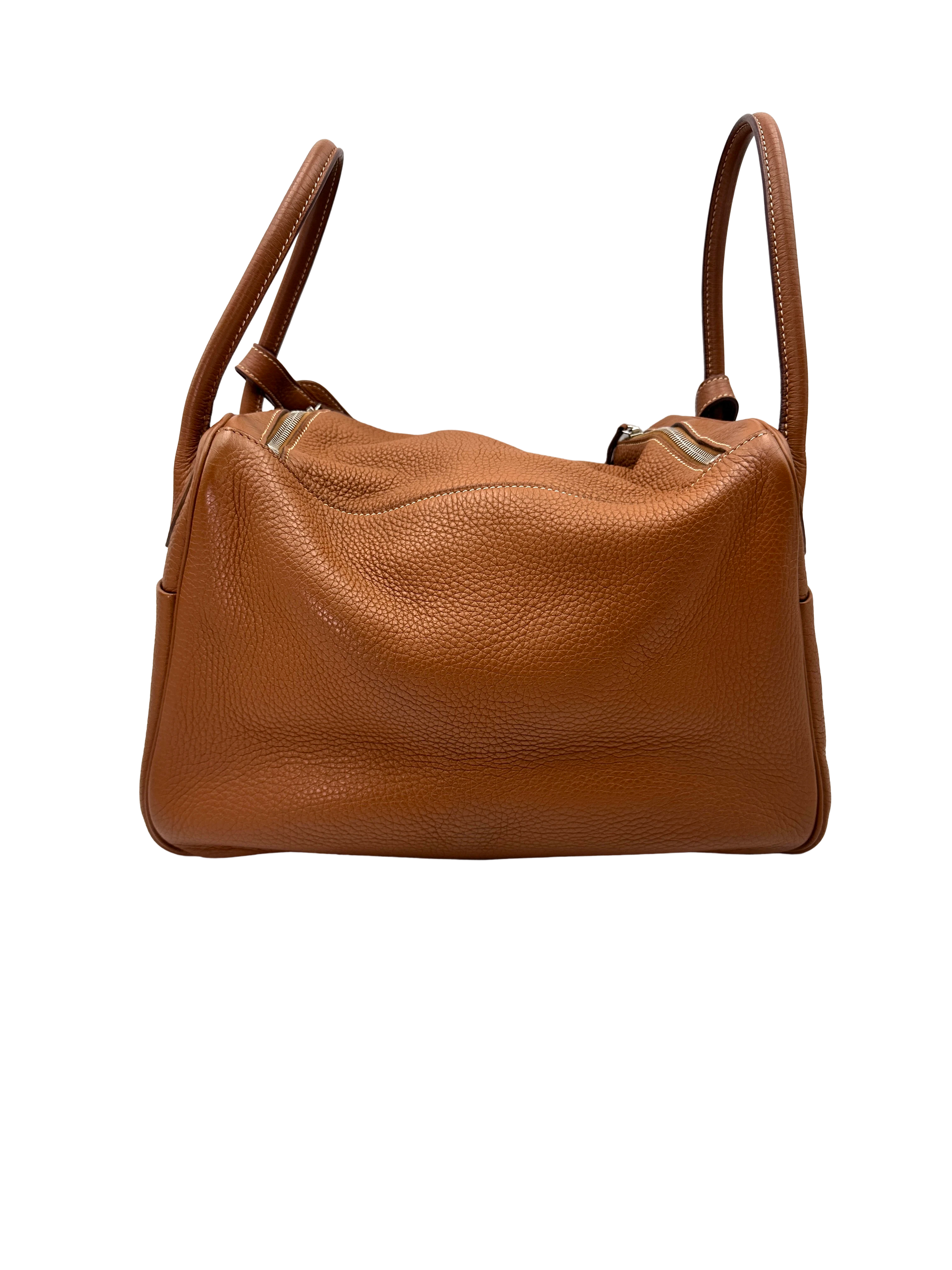 Hermes Lindy34 Brown Leather Handle Bag IRIS264