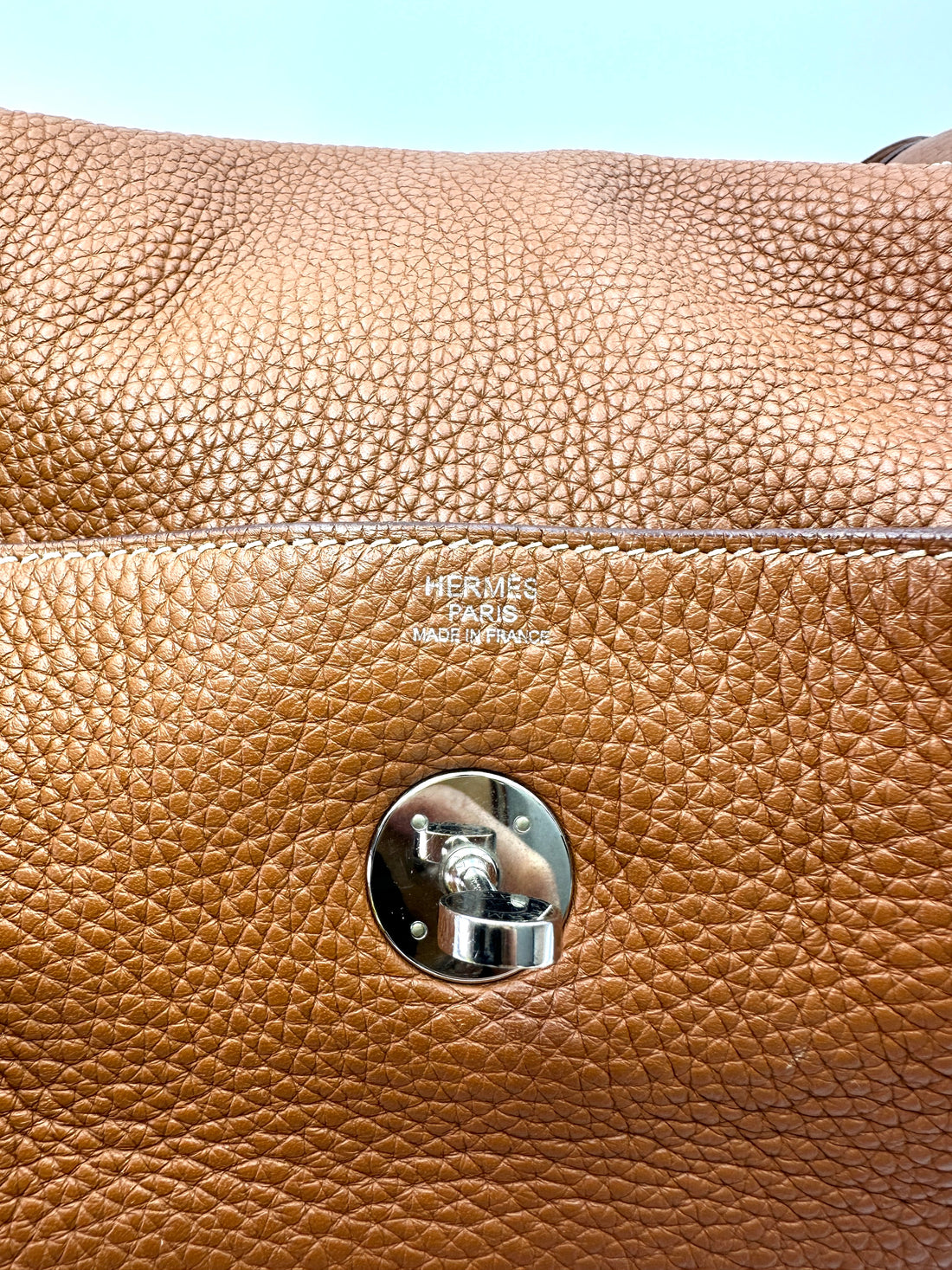 Hermes Lindy34 Brown Leather Handle Bag IRIS264