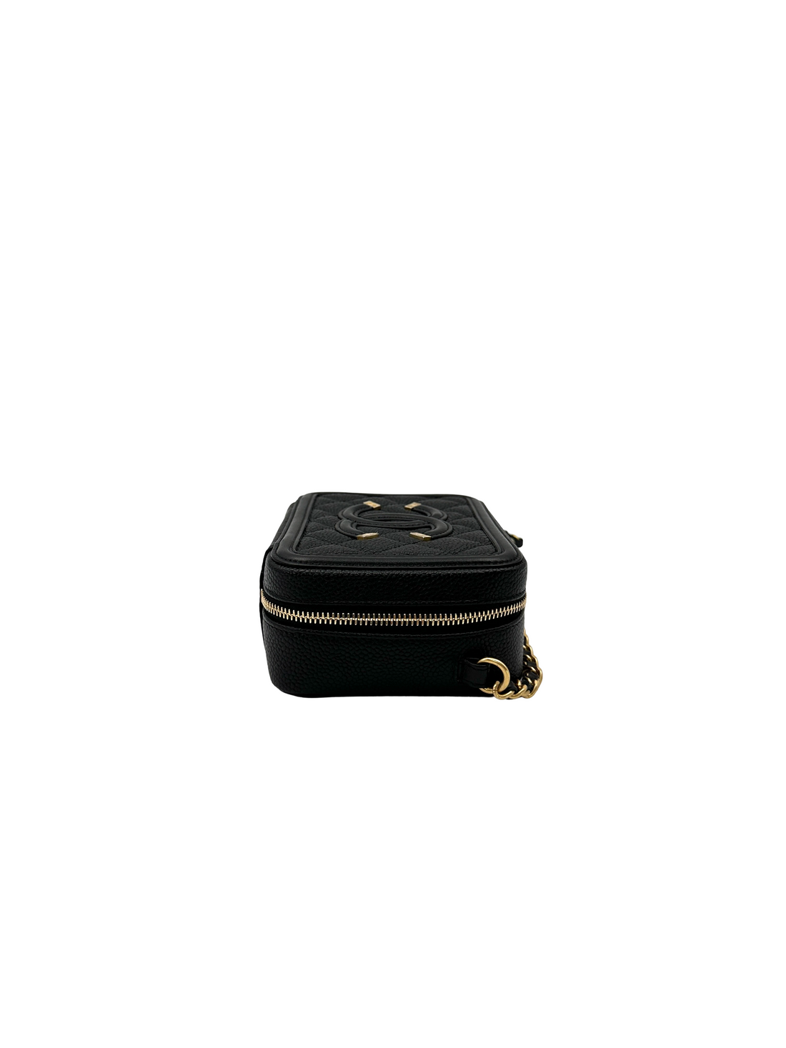 Chanel CC Filigree Black Quilted Leather Vanity Clutch(26***82) CC2452