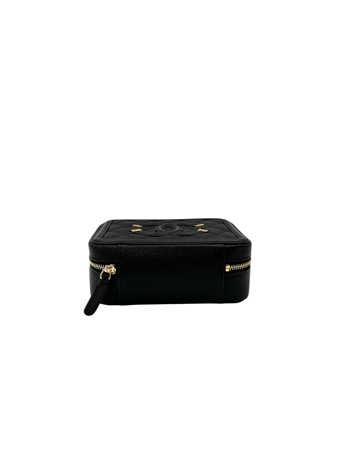 Chanel CC Filigree Black Quilted Leather Vanity Clutch(26***82) CC2452