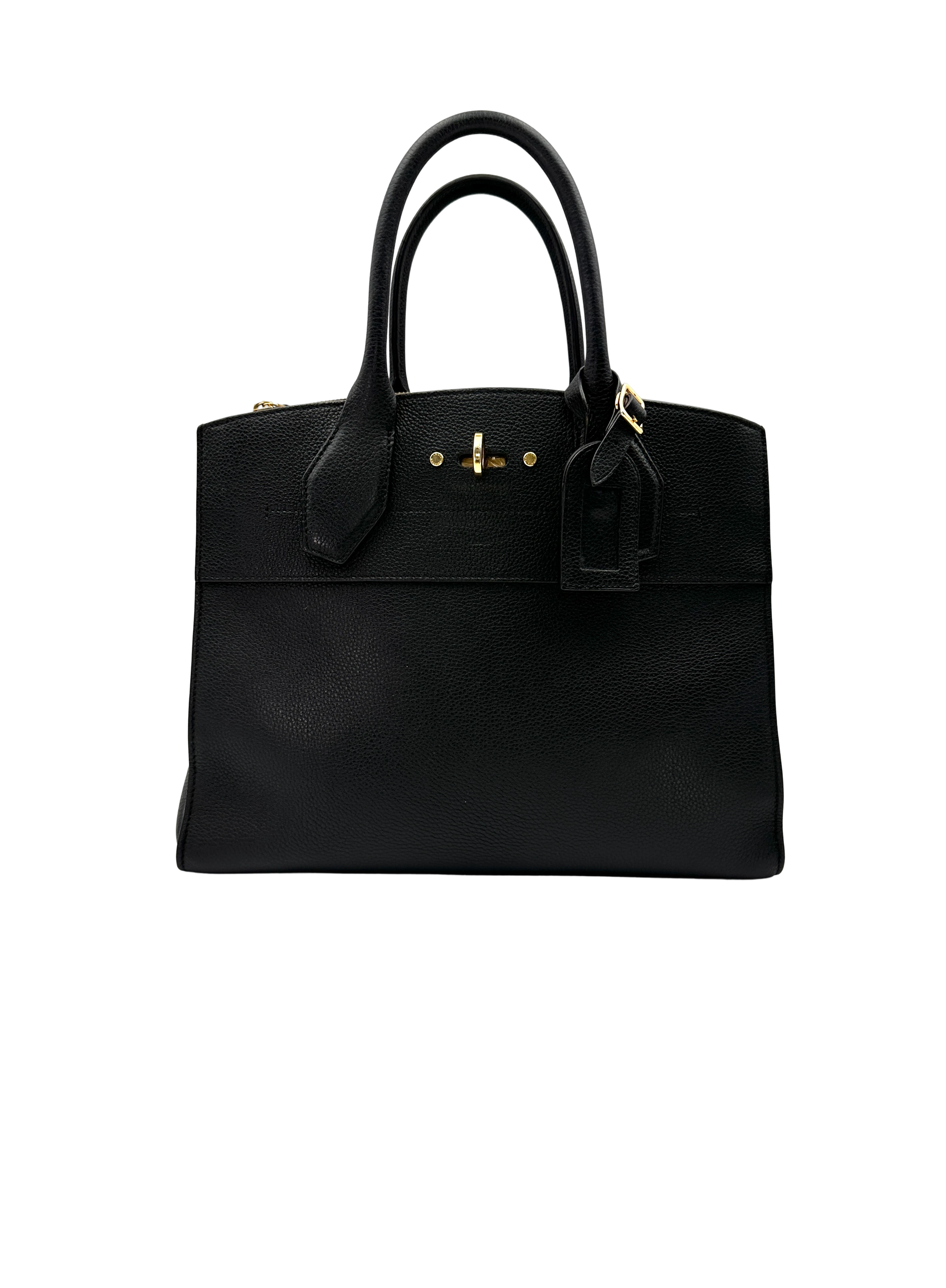 Louis Vuitton City Steamer Black Taurillon Leather Handle Bag LV3224