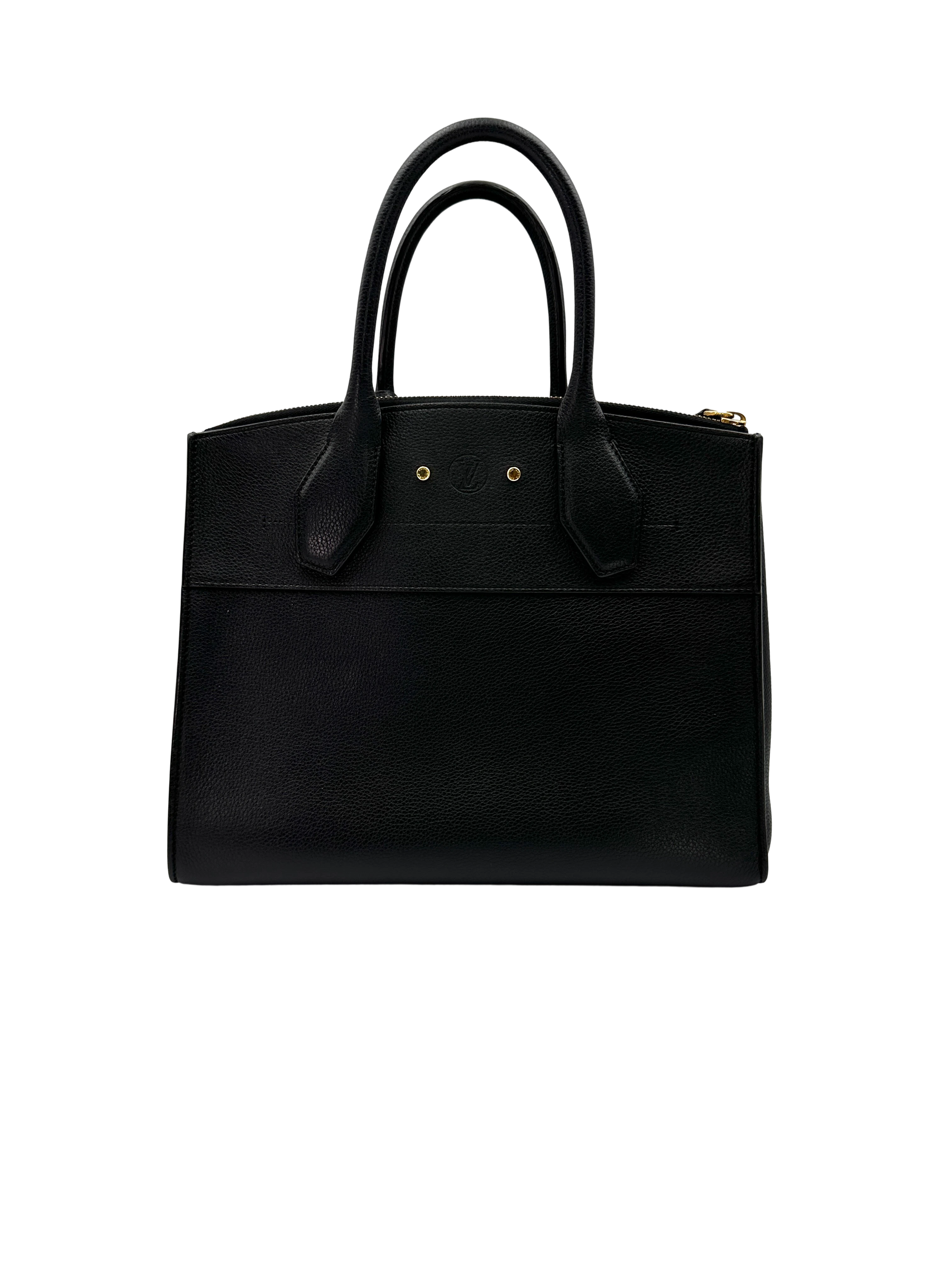 Louis Vuitton City Steamer Black Taurillon Leather Handle Bag LV3224